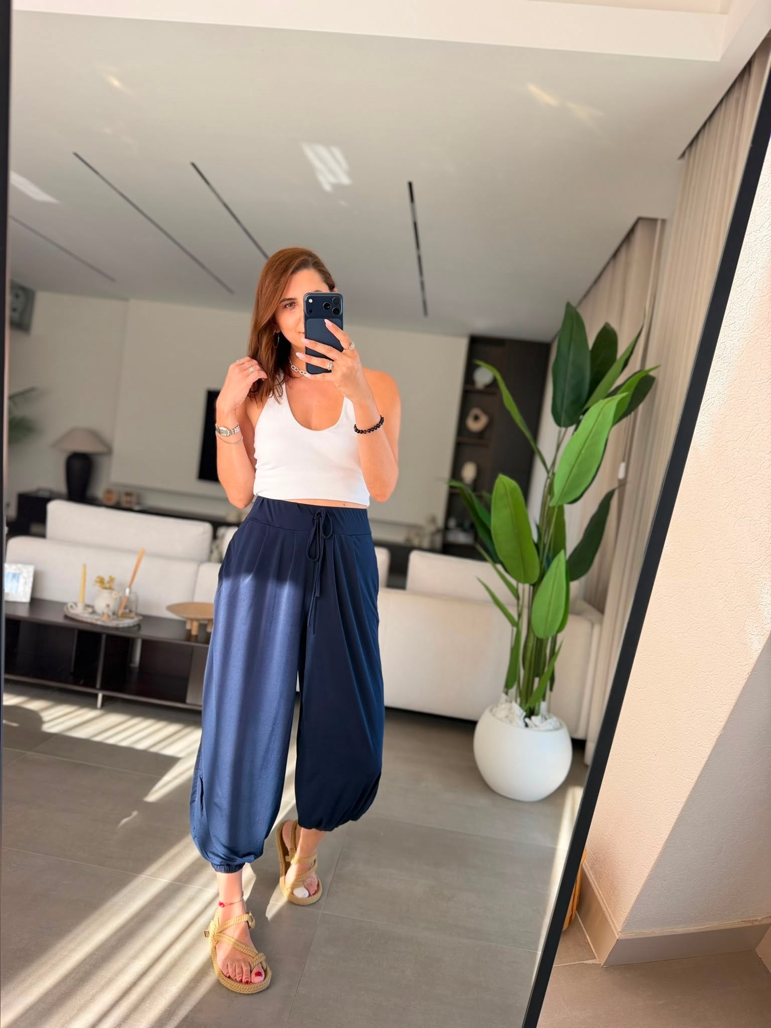 Lacivert Lara Şalvar Pantolon
