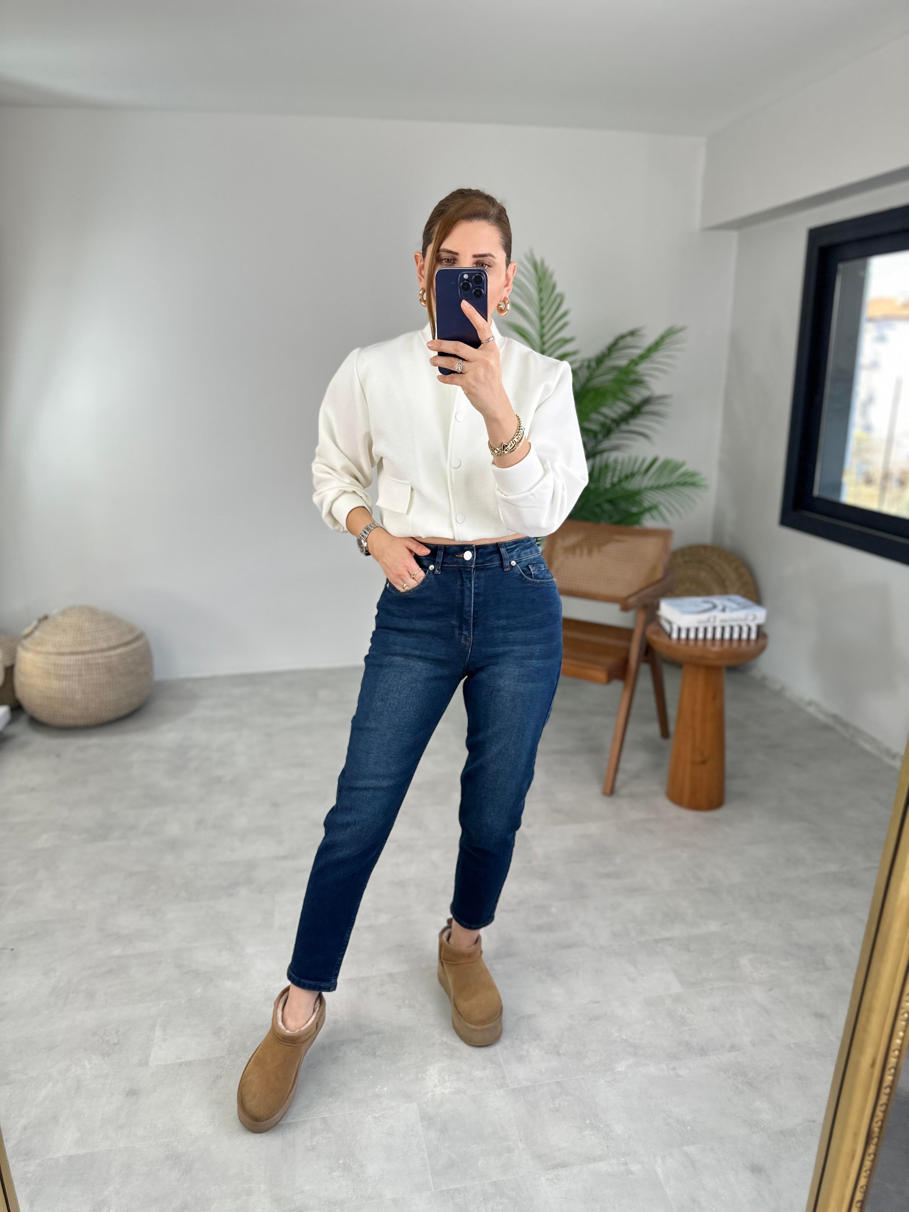 Lacivert Noventa Mom Jean