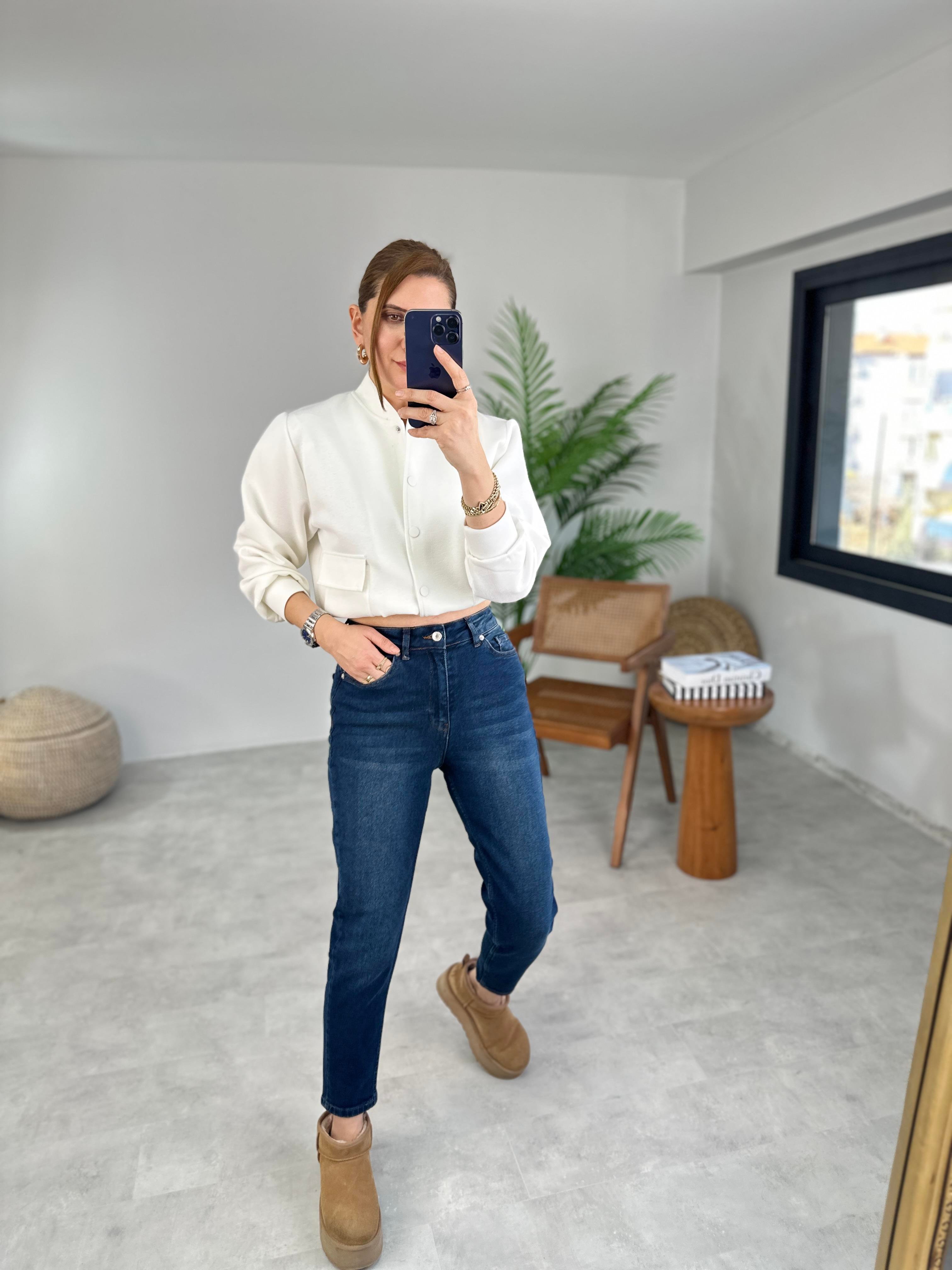Lacivert Noventa Mom Jean