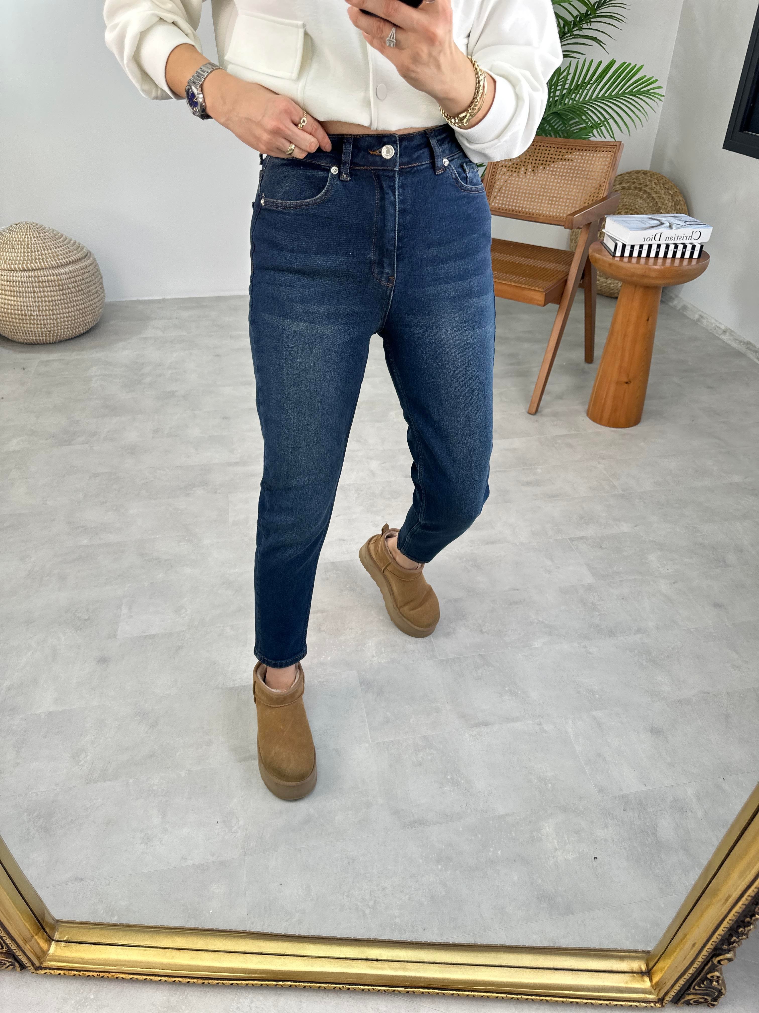 Lacivert Noventa Mom Jean