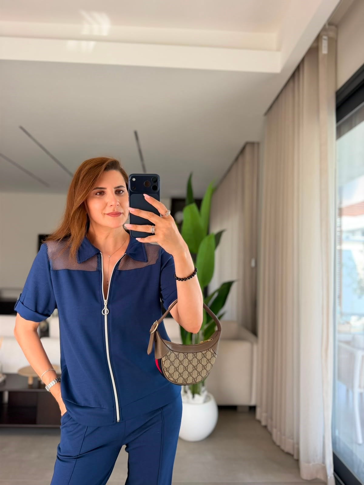 Lacivert Omuz  Kolu Taş Detay Modal Takım
