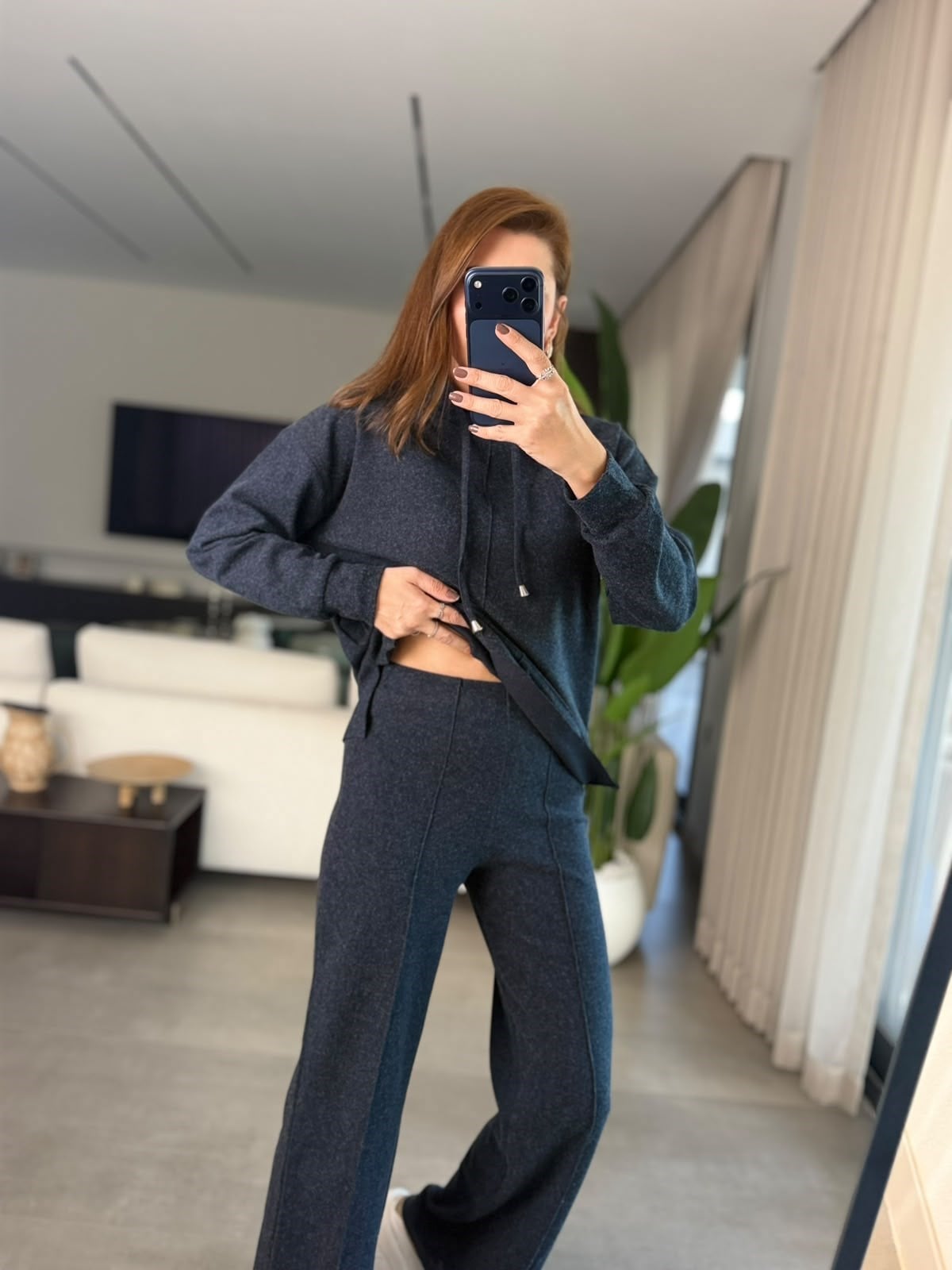 Lacivert Relax Kapşonlu Takım