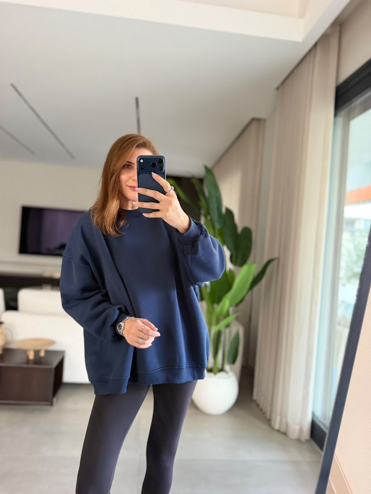 Lacivert Salaş Basic Sweatshırt