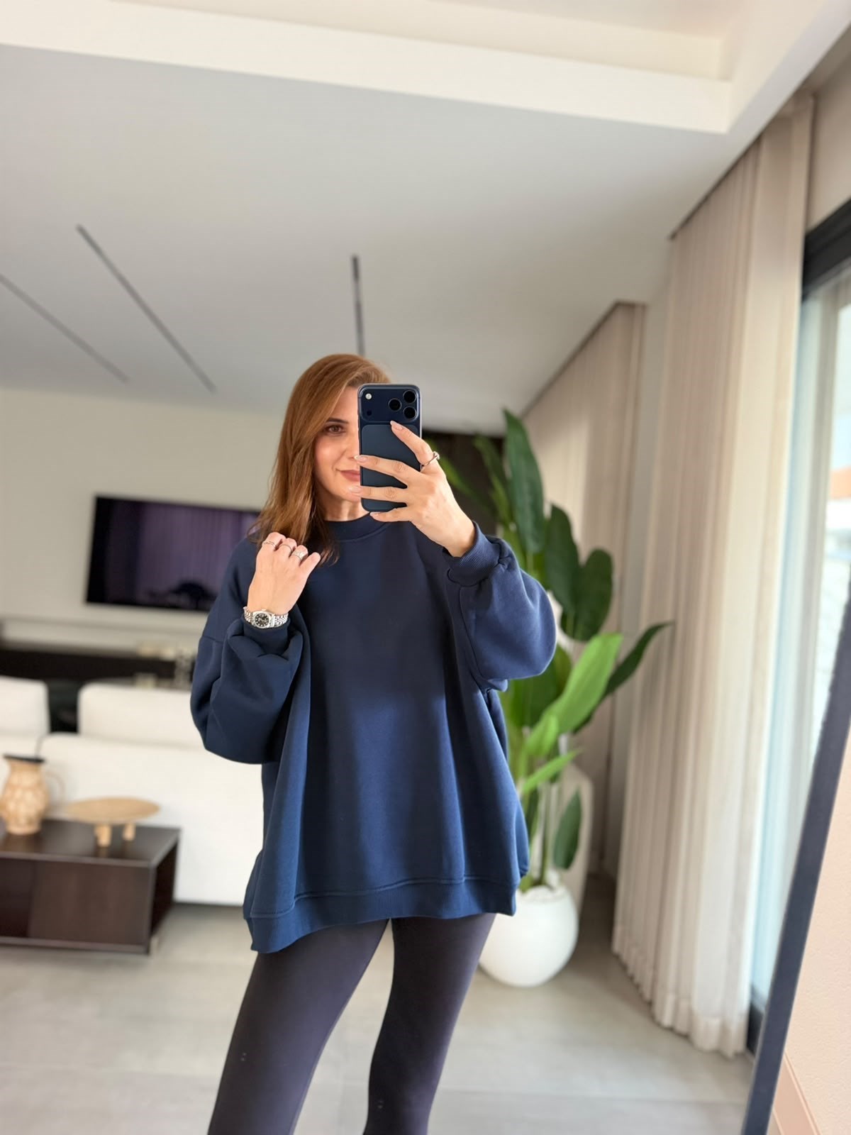 Lacivert Salaş Basic Sweatshırt