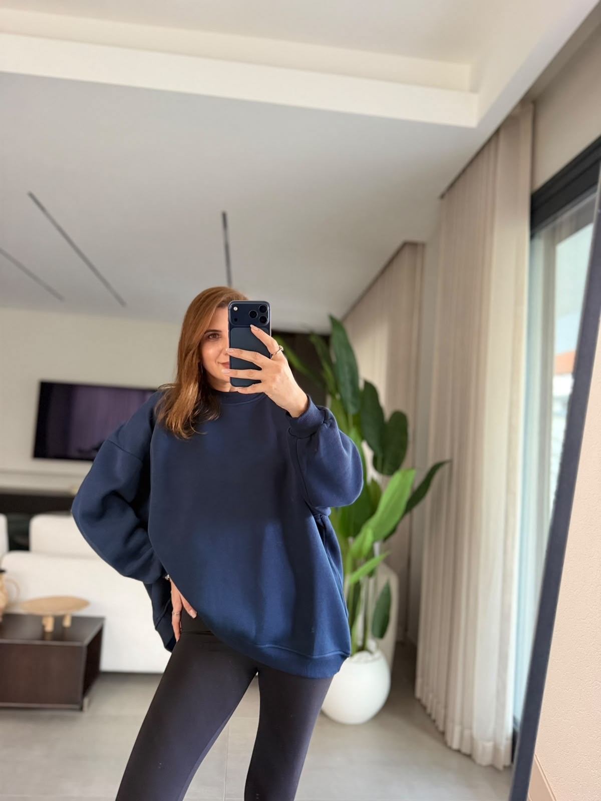 Lacivert Salaş Basic Sweatshırt