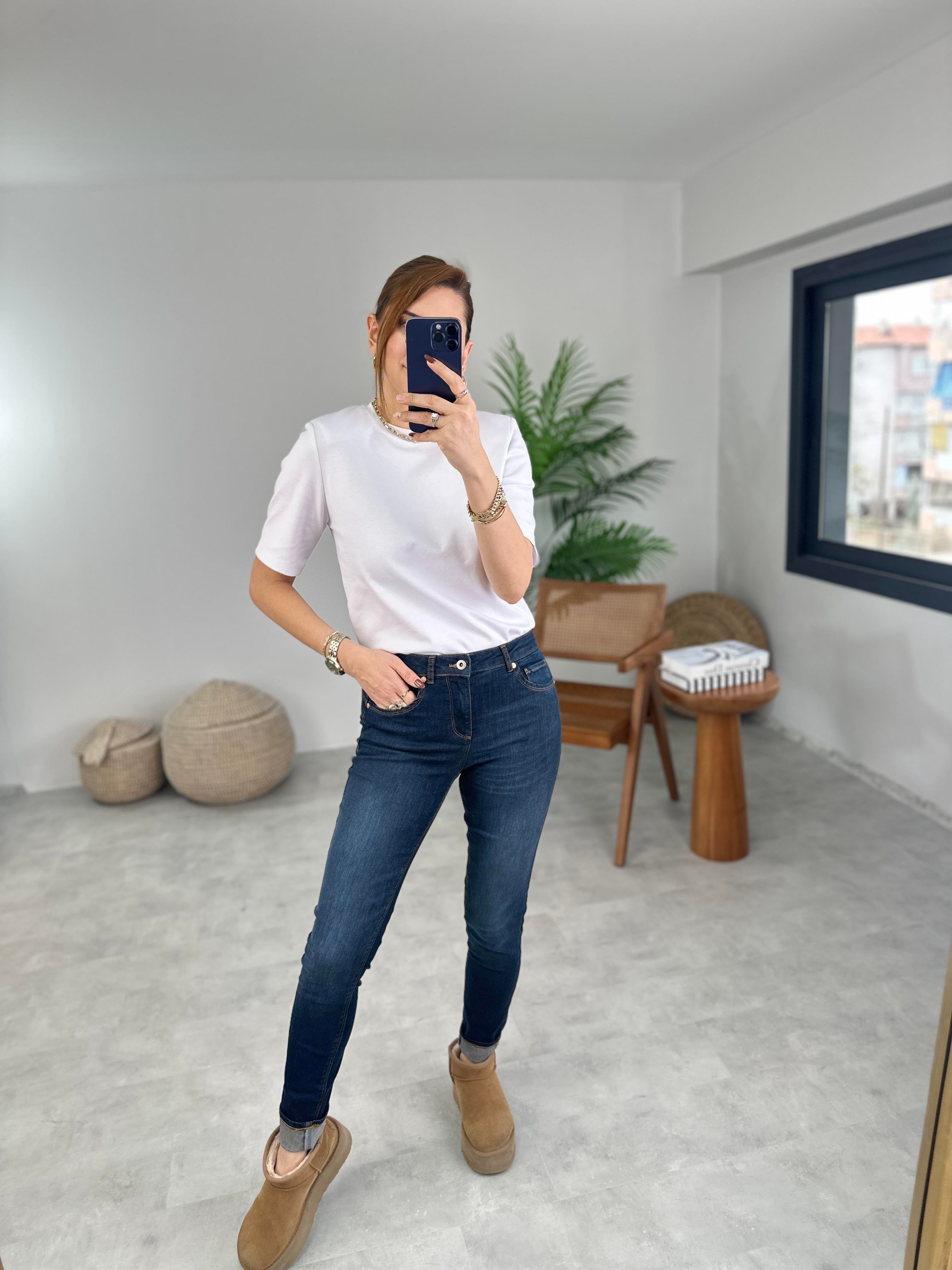 Lacivert Sisleys Ful Likra Toparlayıcı Pantolon