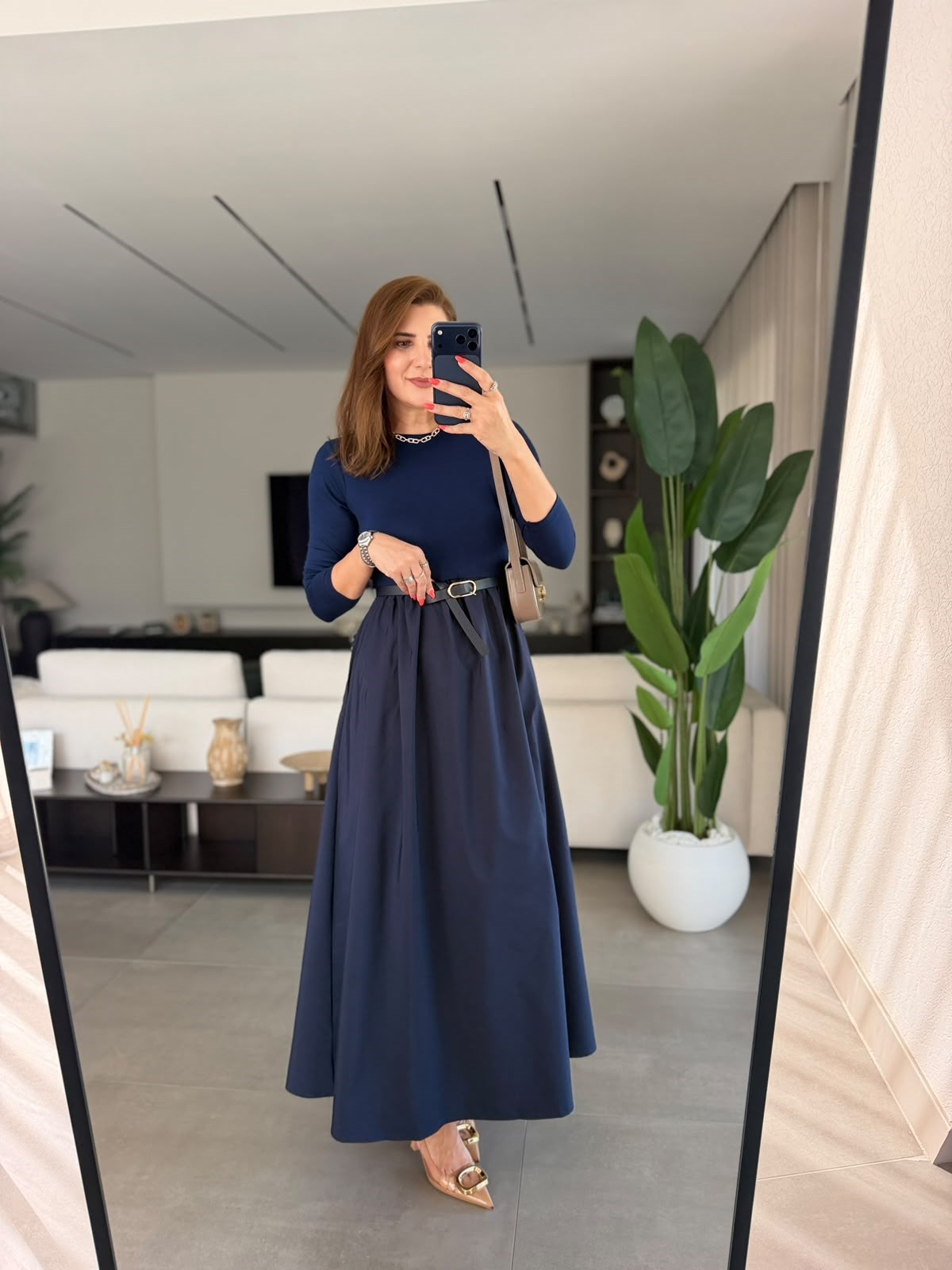 Lacivert  Üst Modal Poplin Elbise
