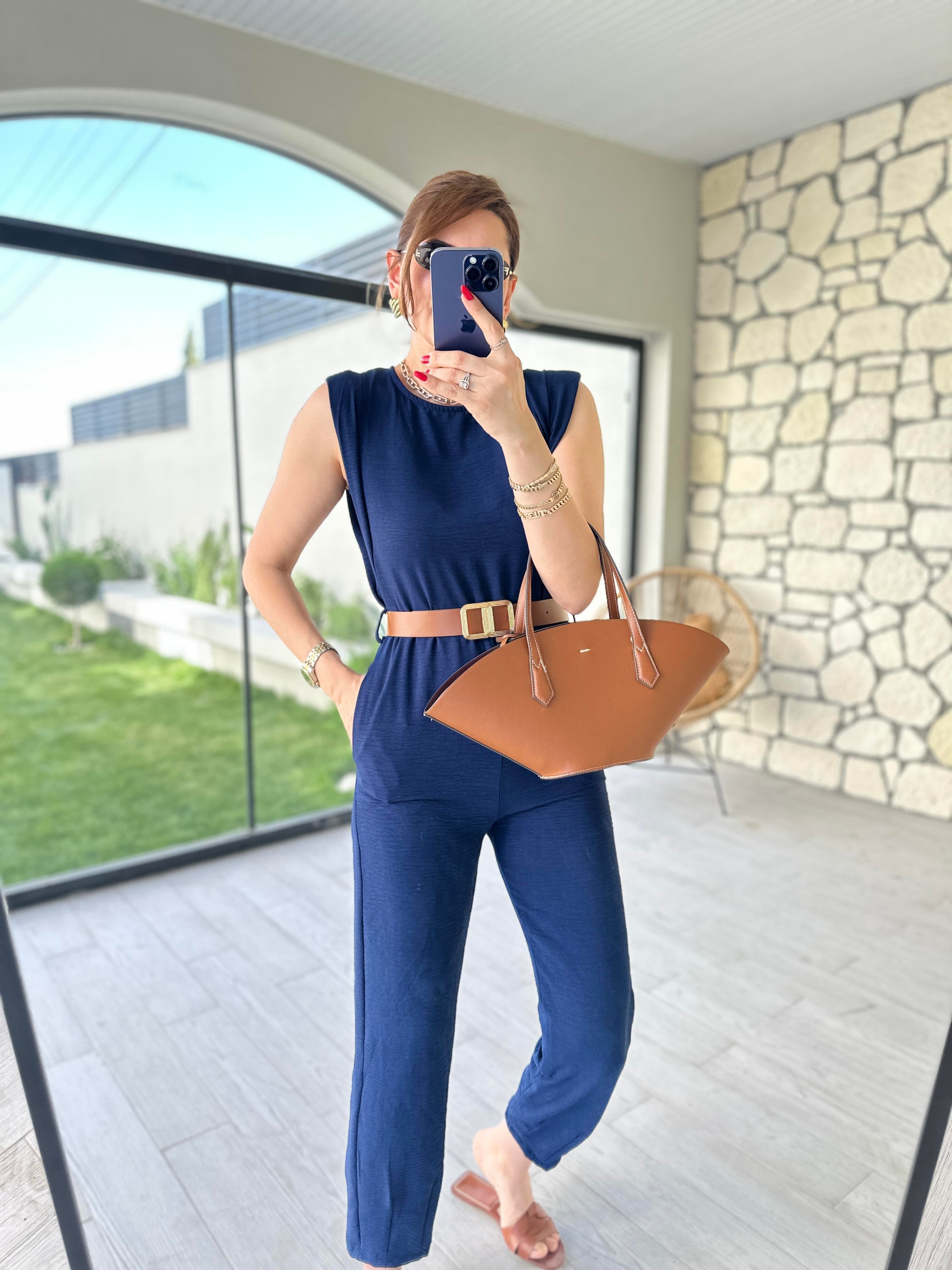 Lacivert Vatkalı Ayrobin Tulum