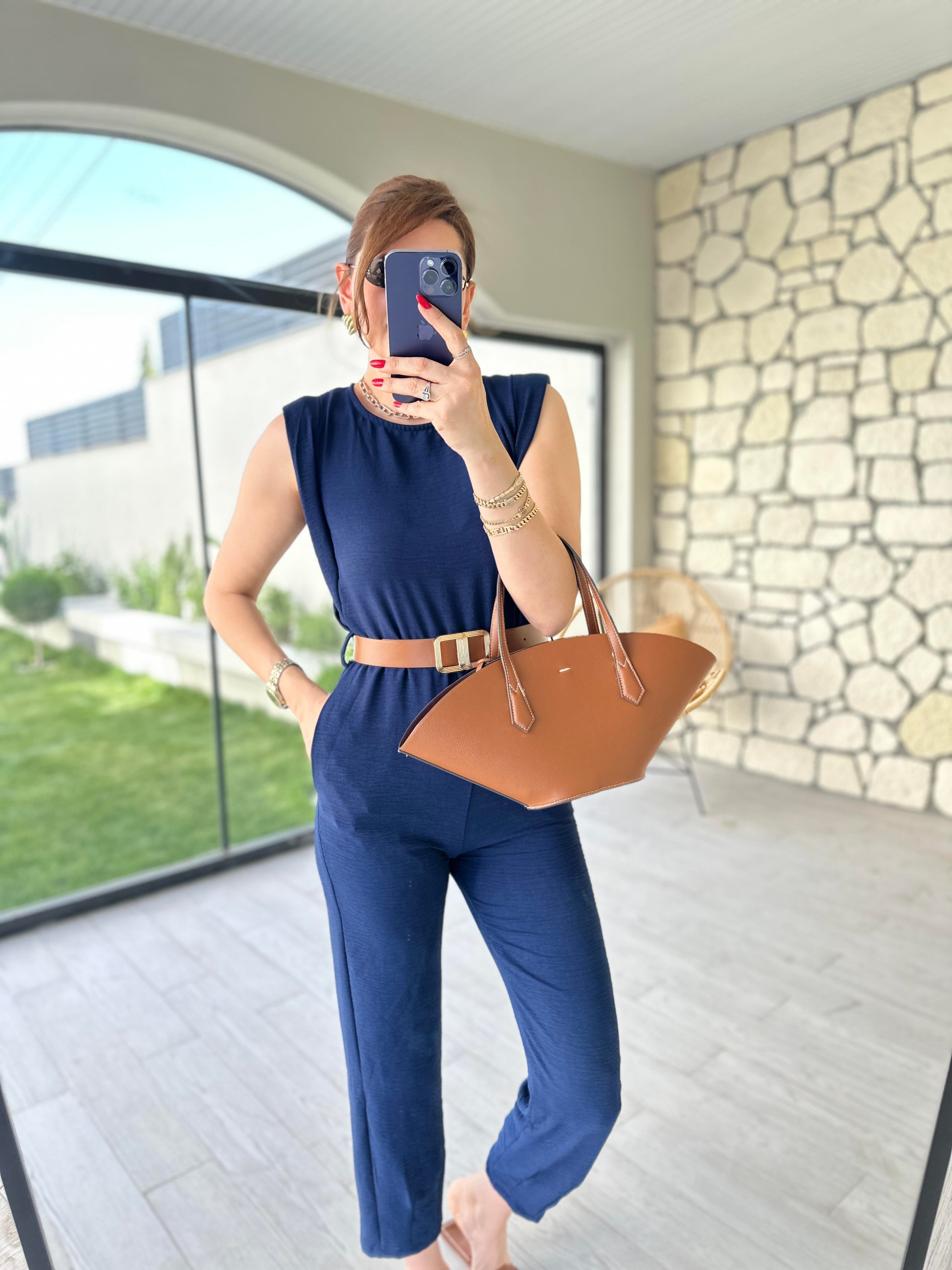 Lacivert Vatkalı Ayrobin Tulum