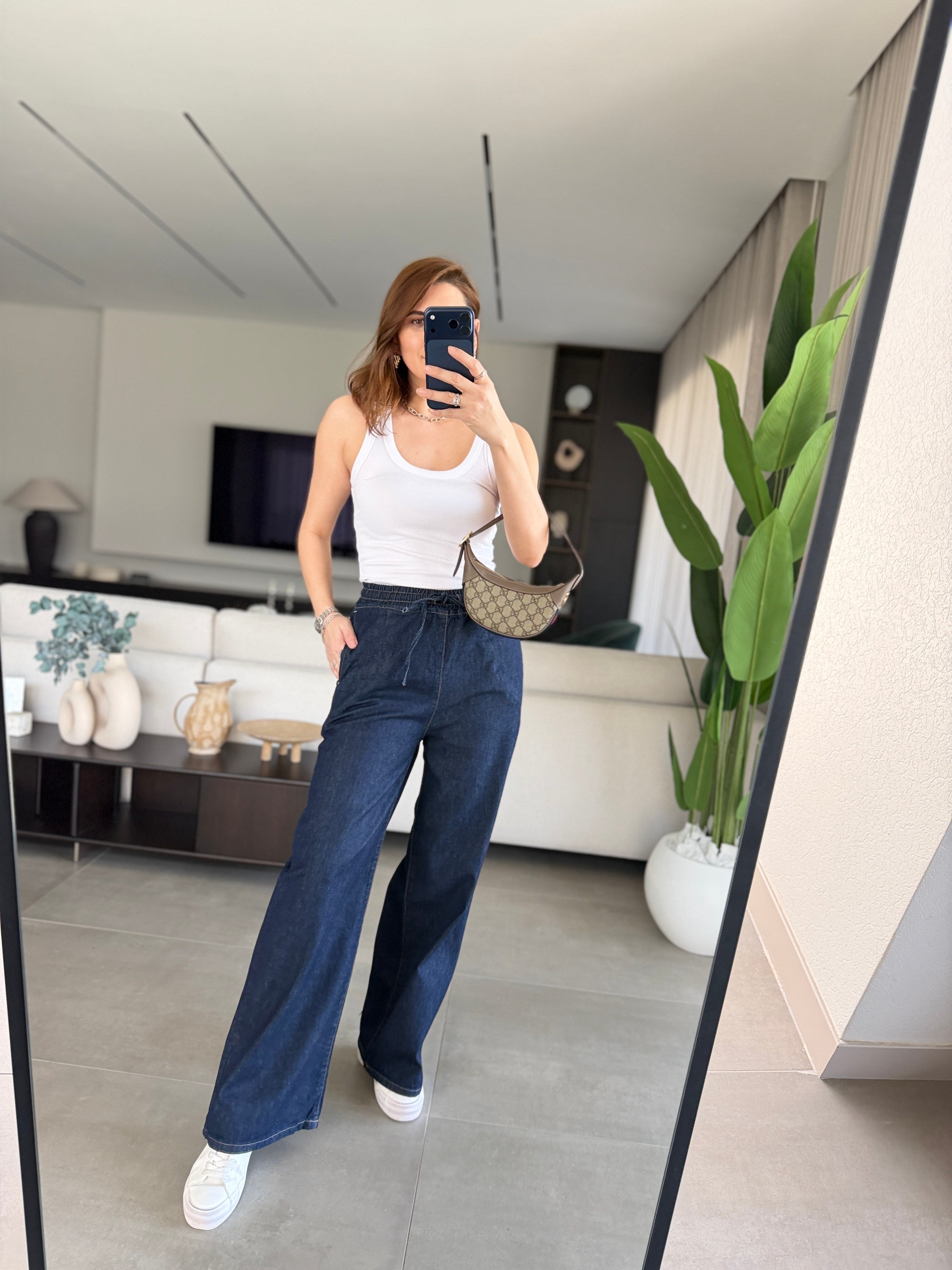 Lacivert ZR Model Bel Lastikli Pantolon