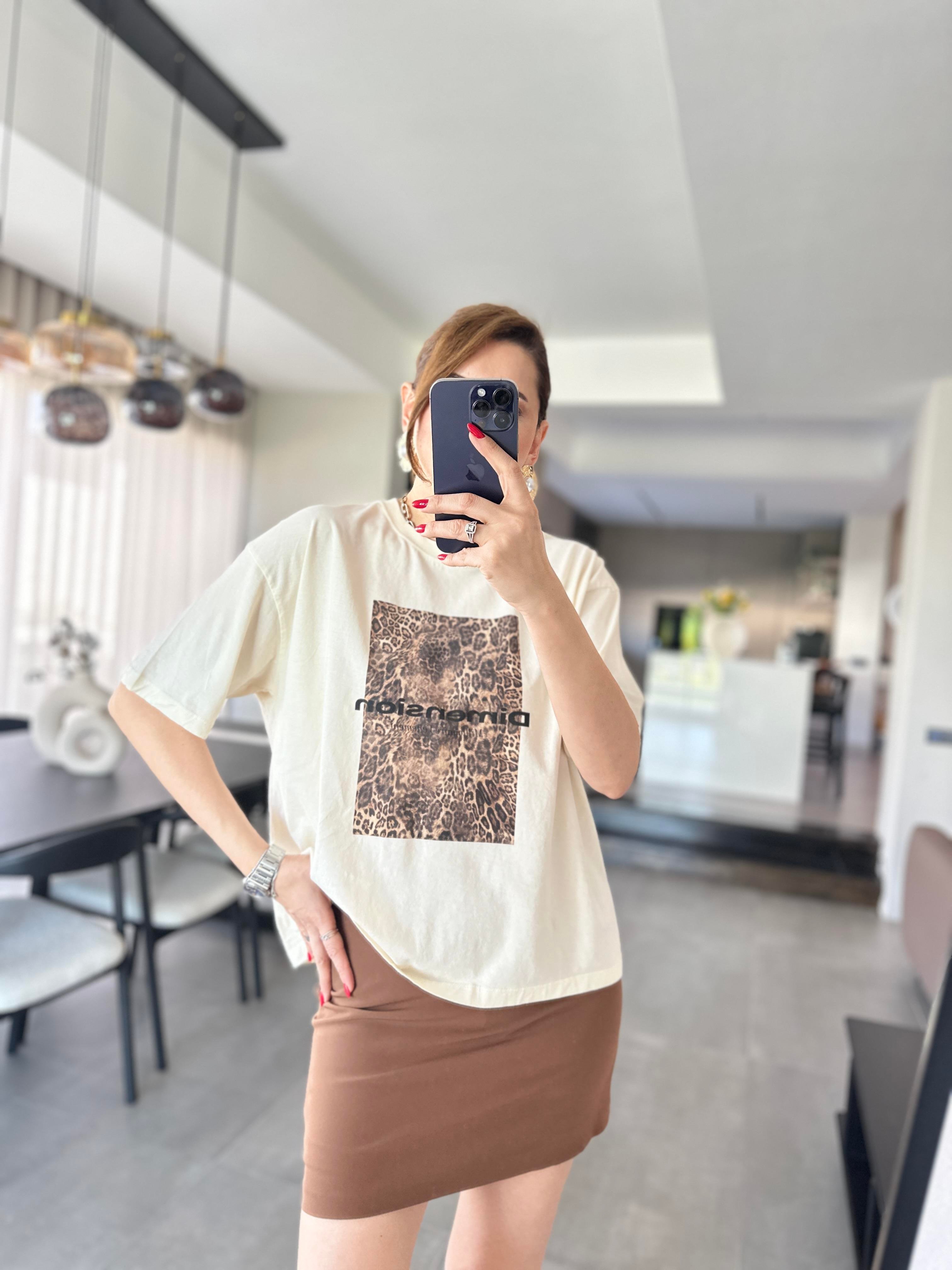 Leopar Baskı T-shirt