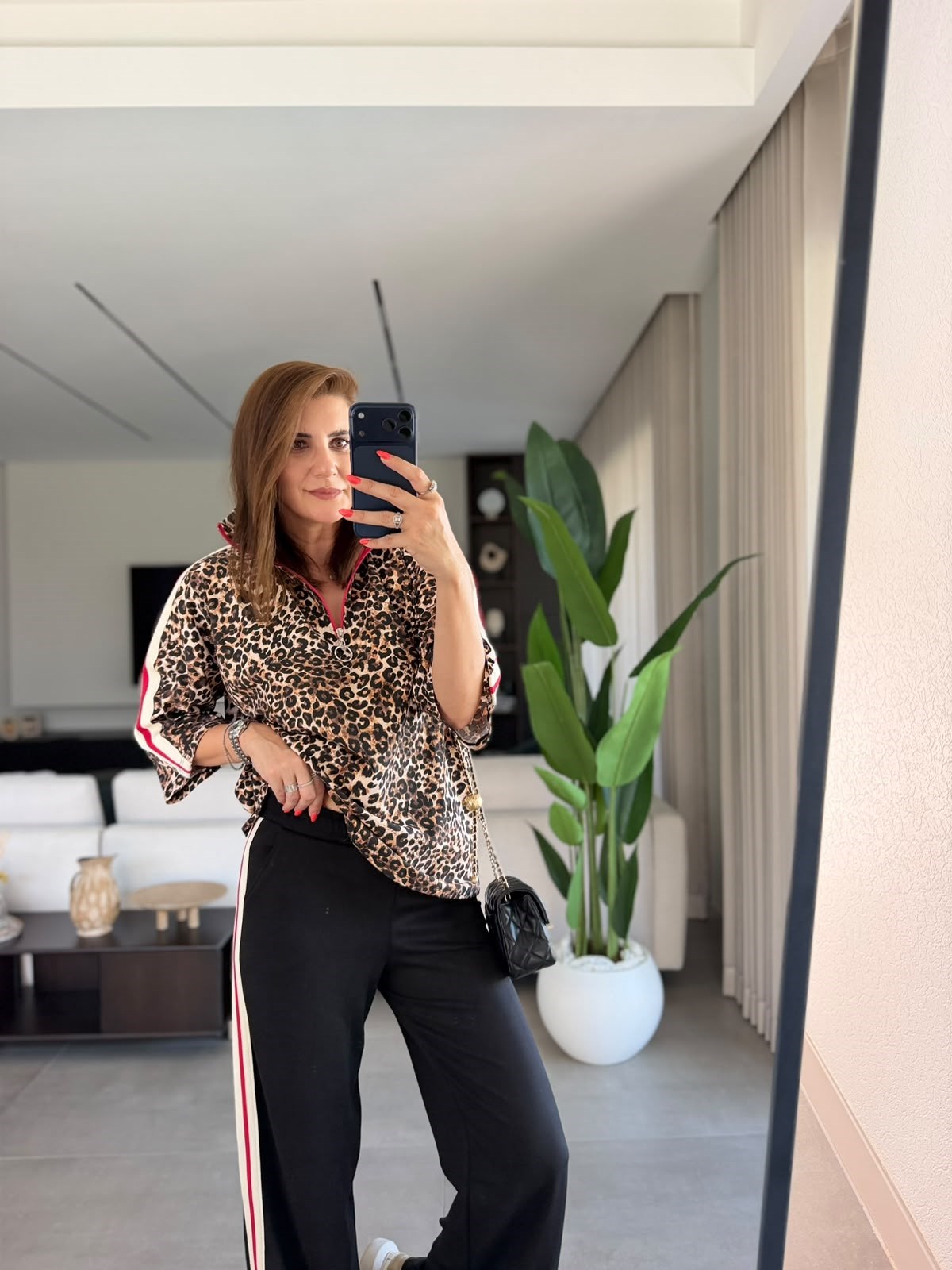 Leopar Desen Şerit Garnili Takım