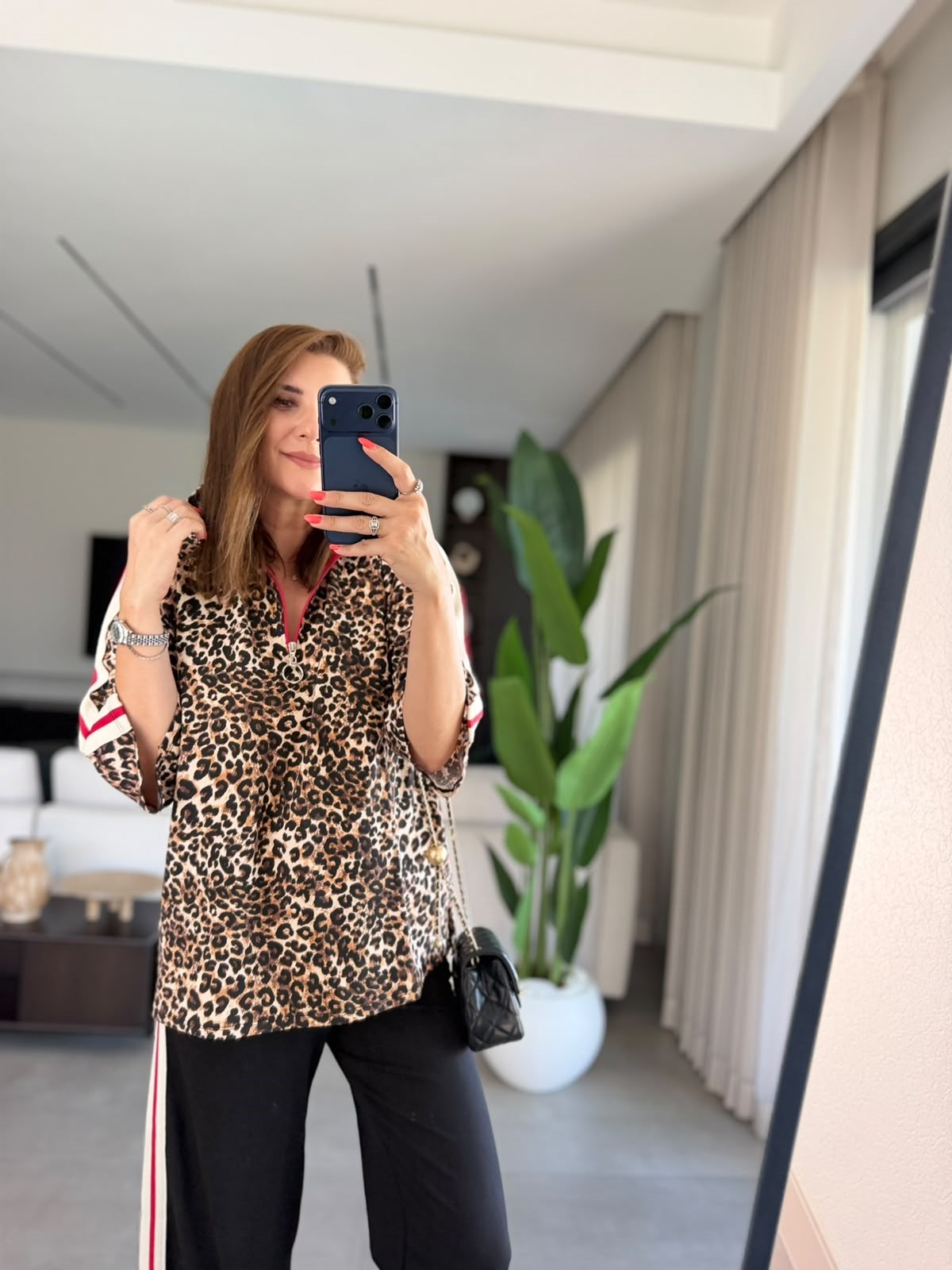 Leopar Desen Şerit Garnili Takım
