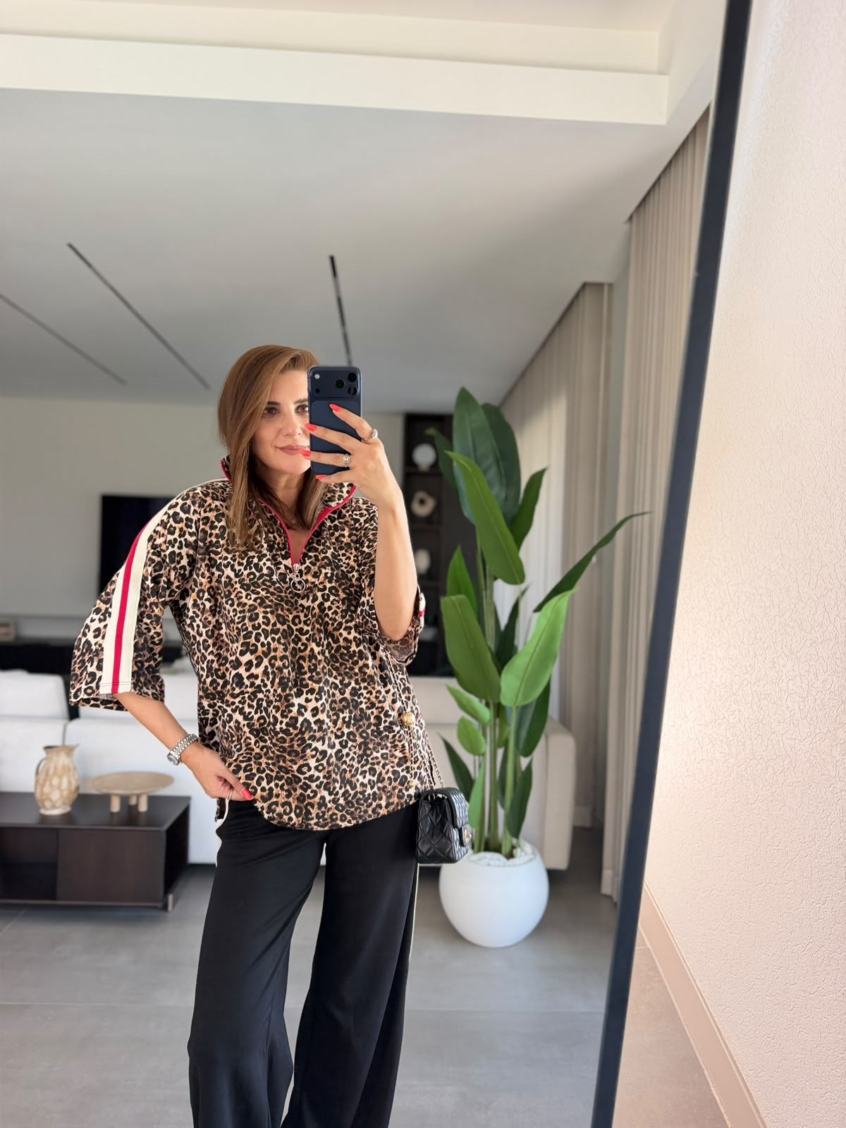 Leopar Desen Şerit Garnili Takım