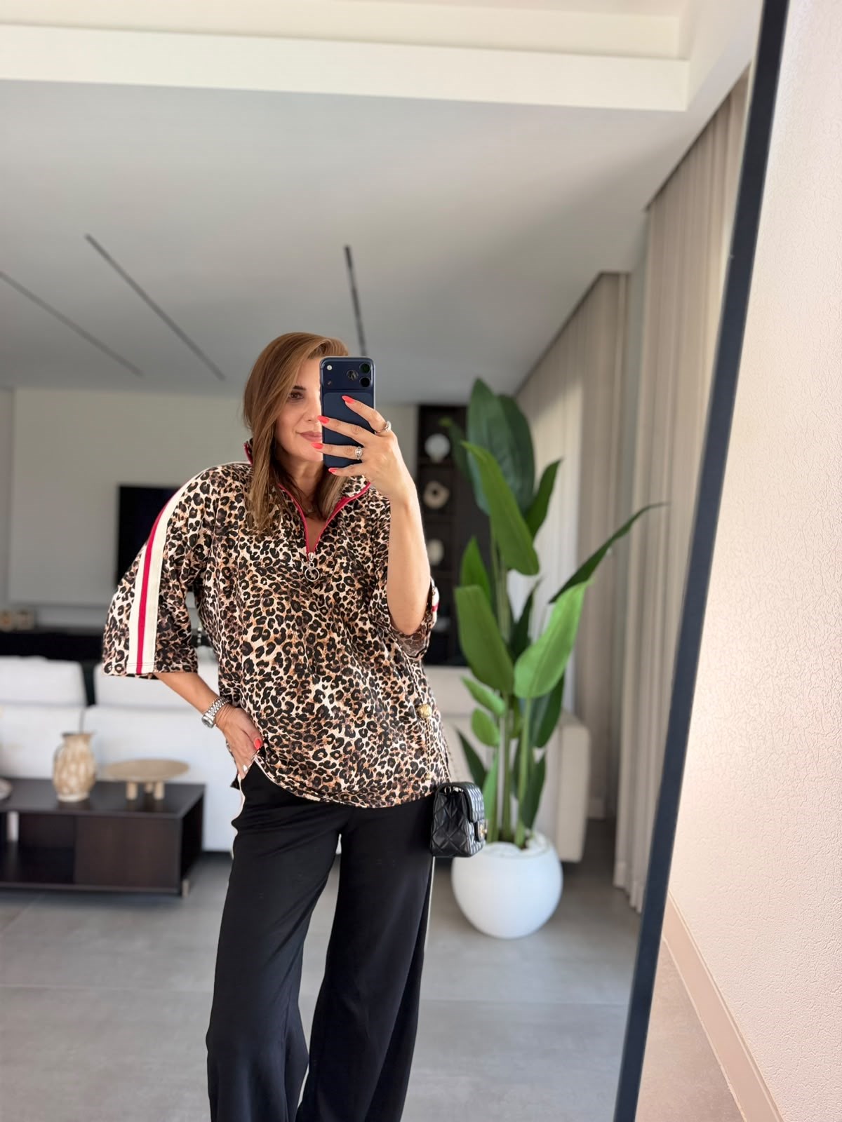 Leopar Desen Şerit Garnili Takım