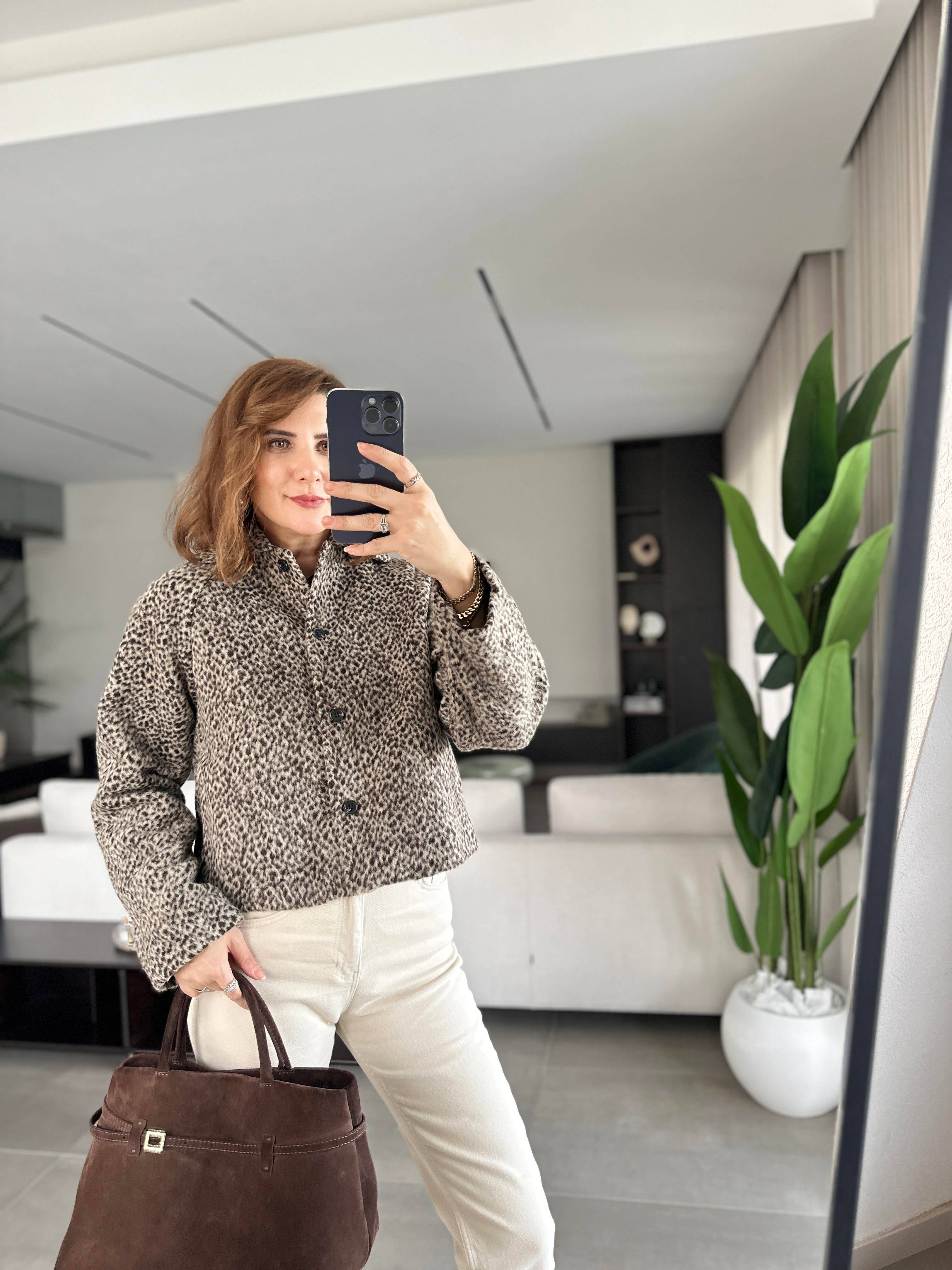 Leopar Kaşe Mont