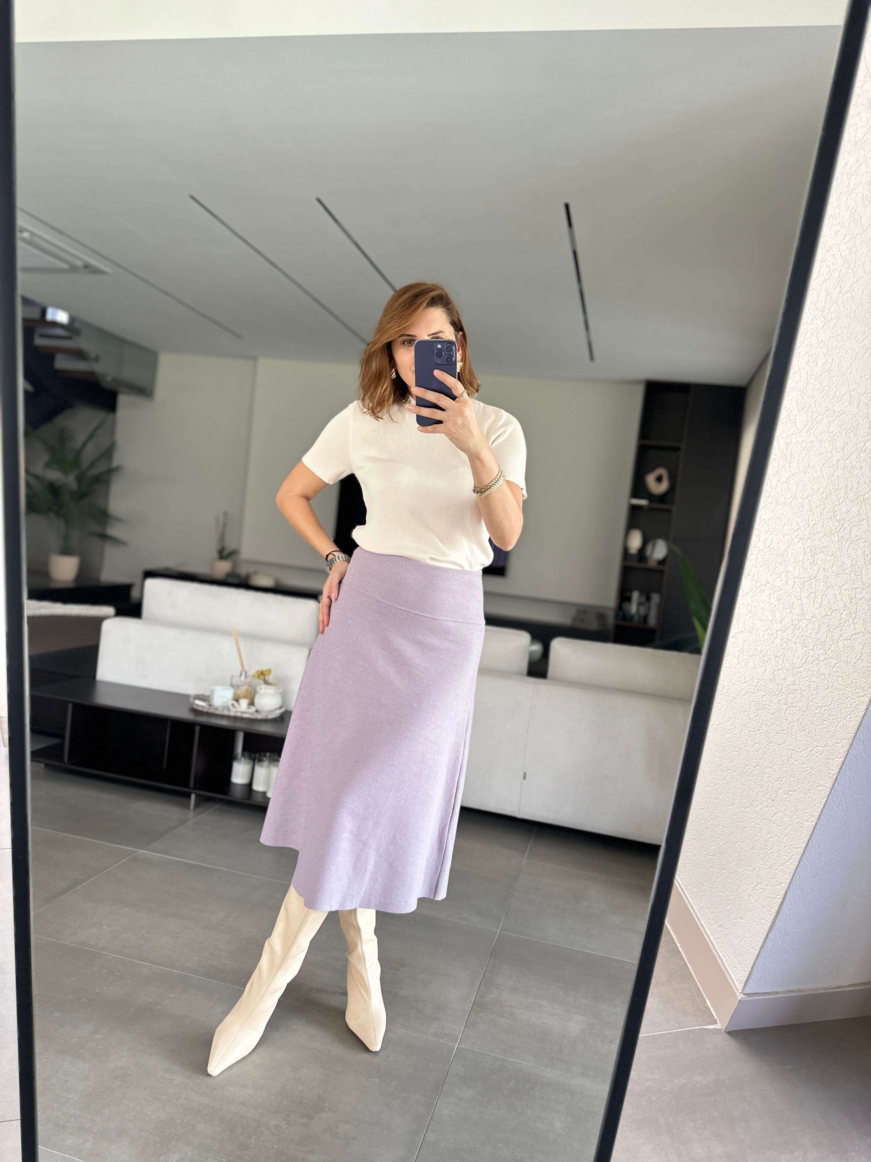 Lila Selanik Bel Korsaj Etek