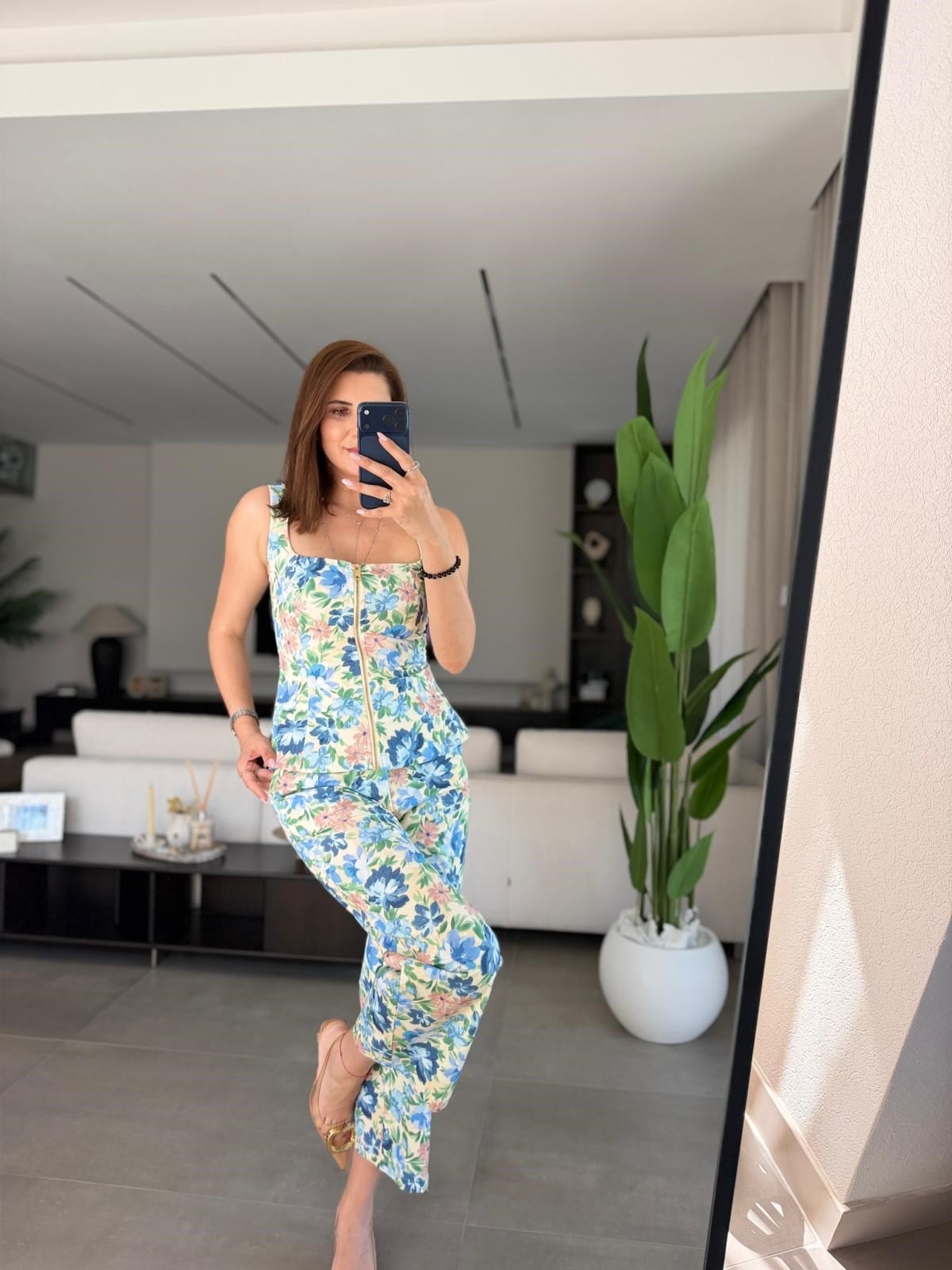 Luna Çiçek Desenli Takım
