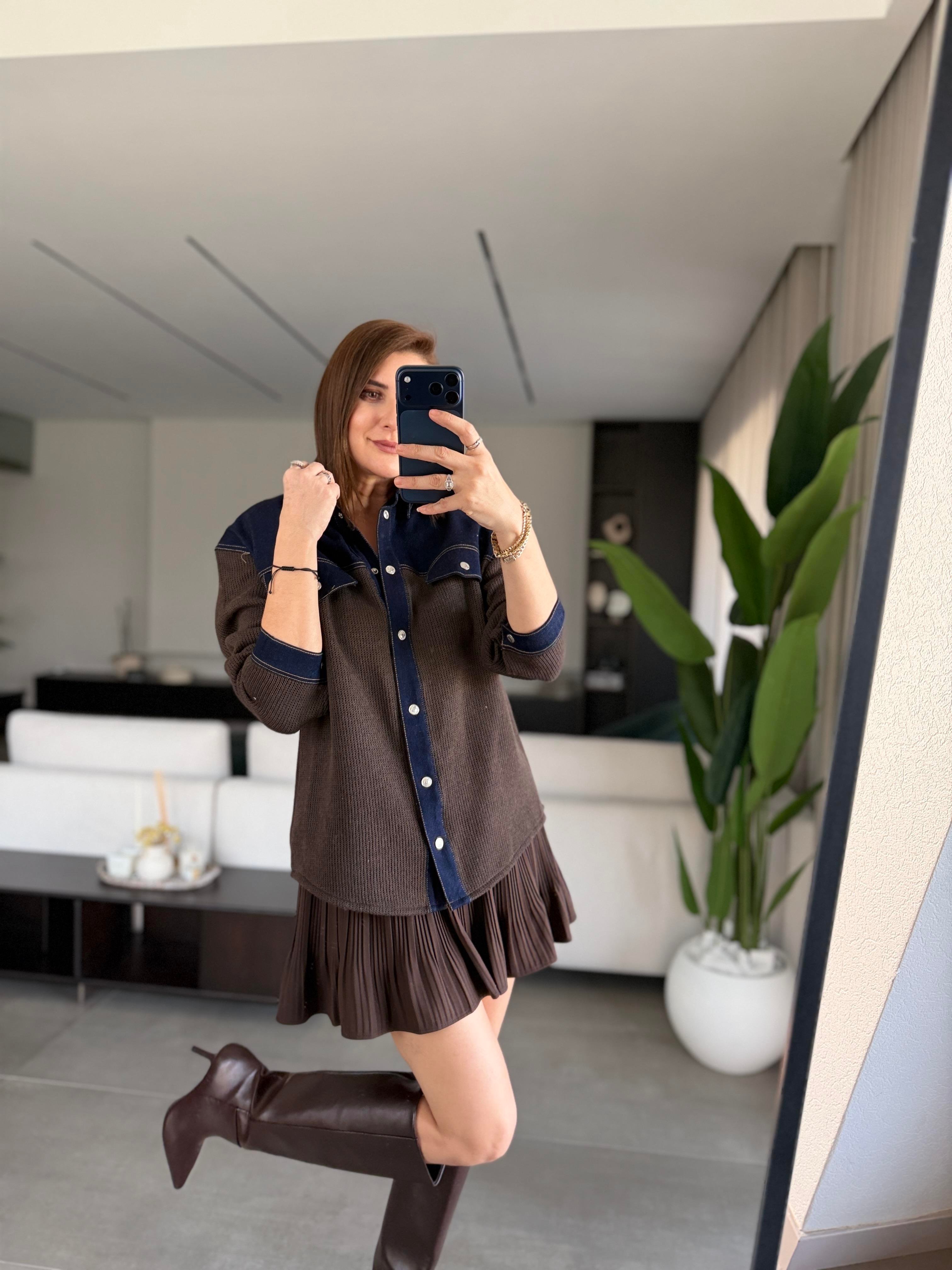 Mass Kot Garnili Triko Ceket