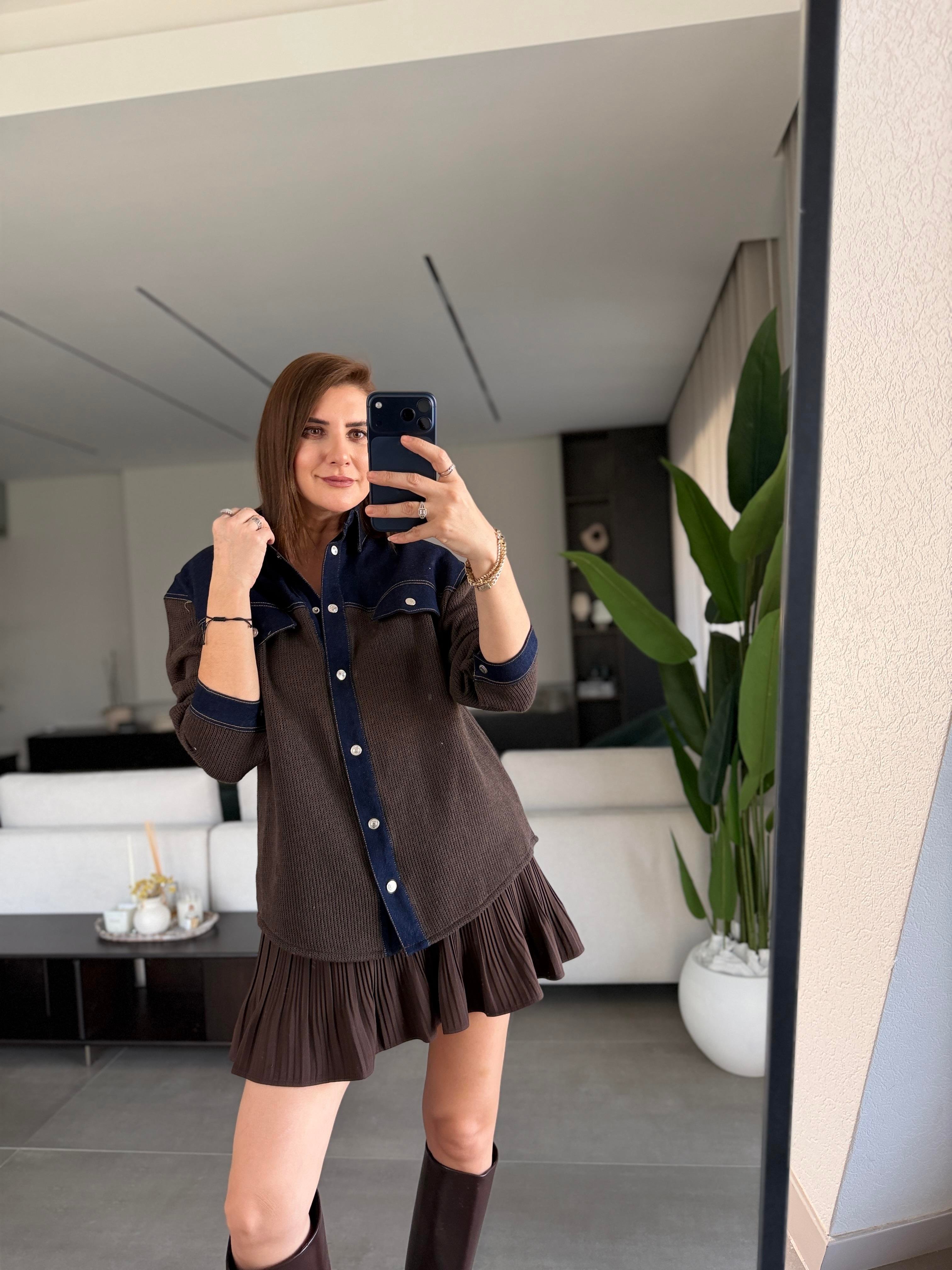 Mass Kot Garnili Triko Ceket