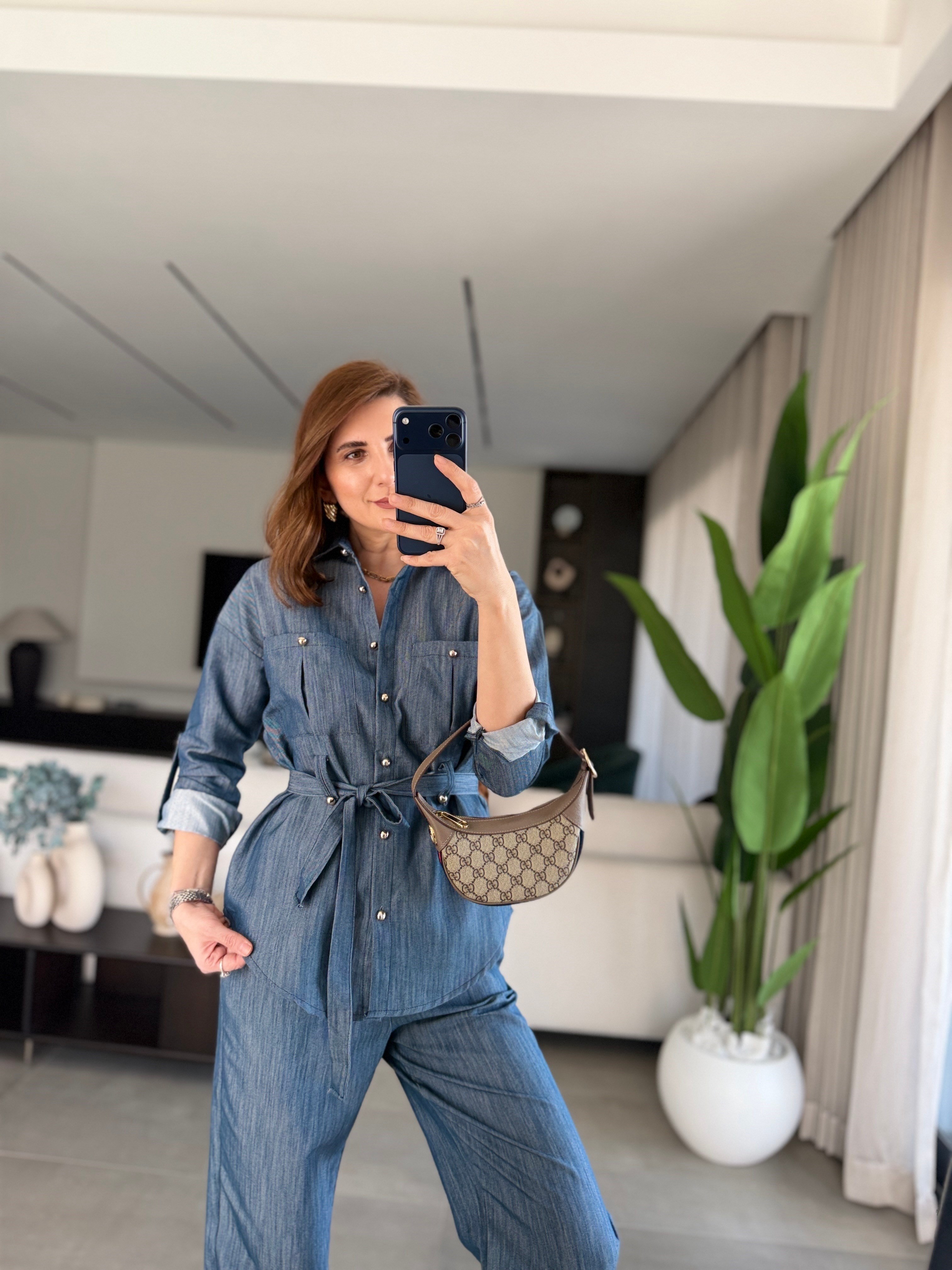 Mavi Premium Detay  Keten Takım