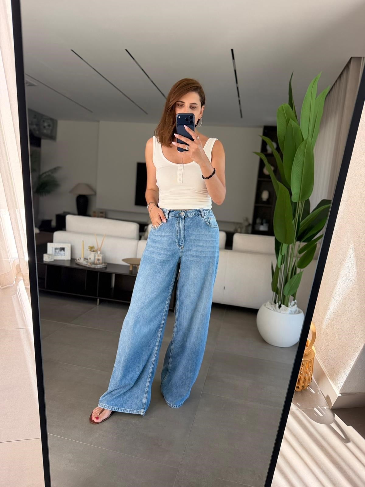 Mavi Tencel Bol Paça Jean Pantolon