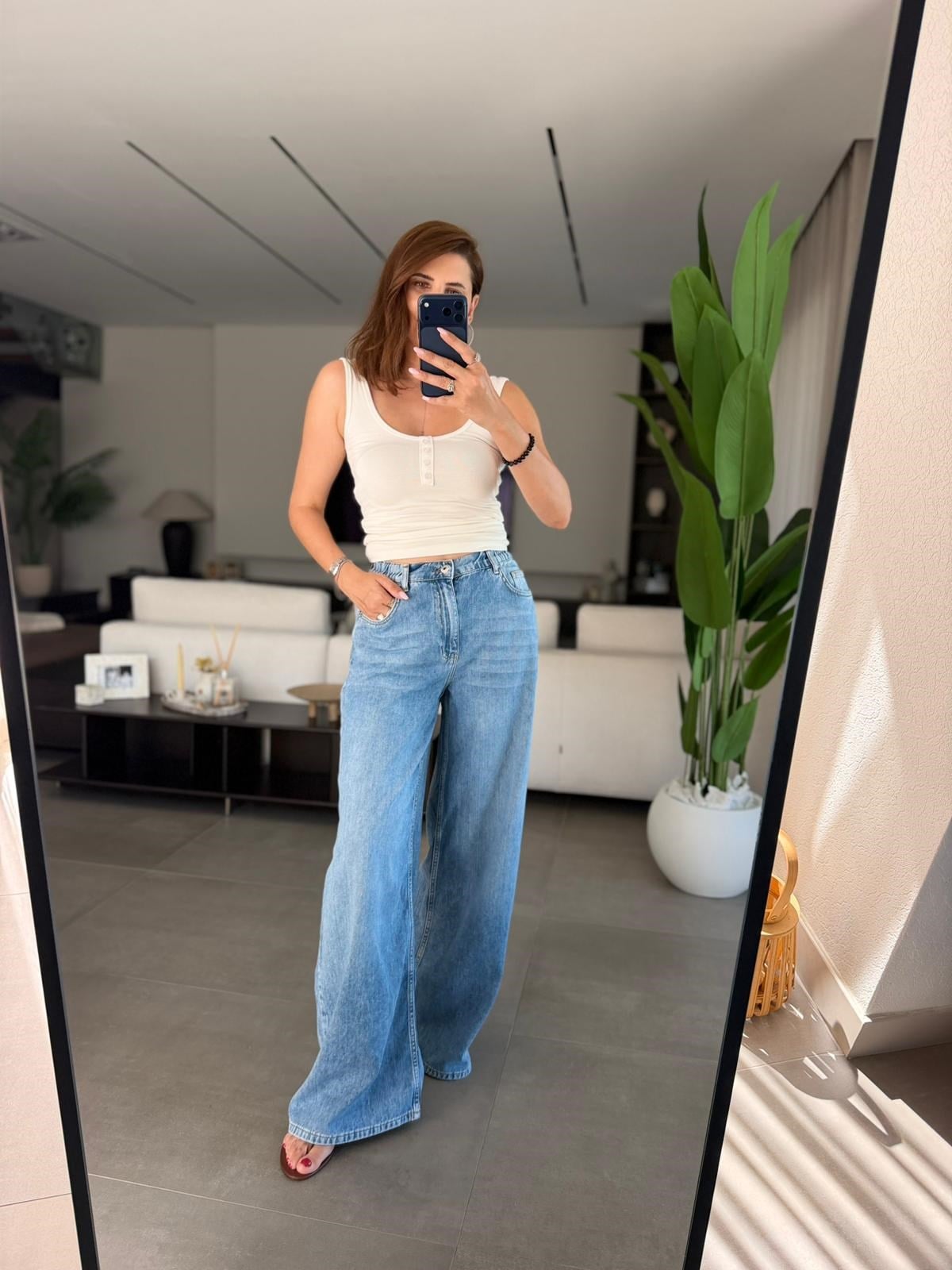 Mavi Tencel Bol Paça Jean Pantolon
