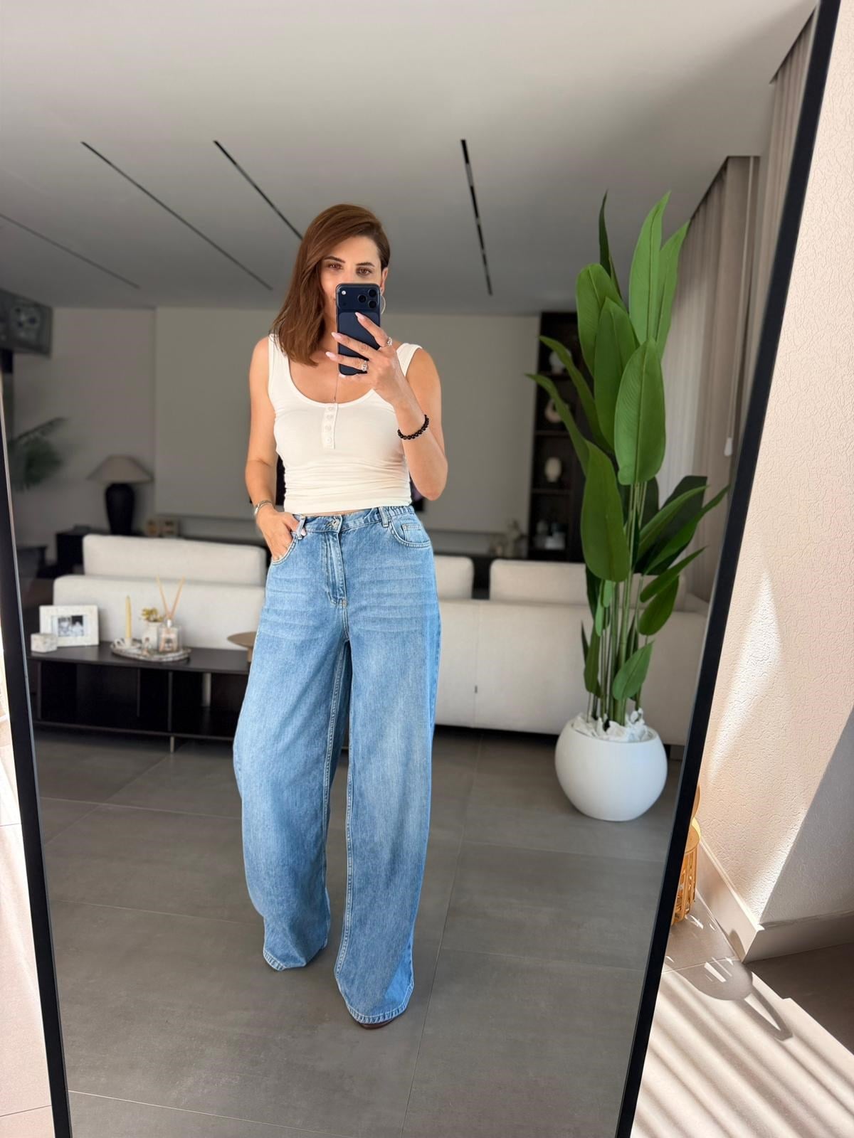 Mavi Tencel Bol Paça Jean Pantolon