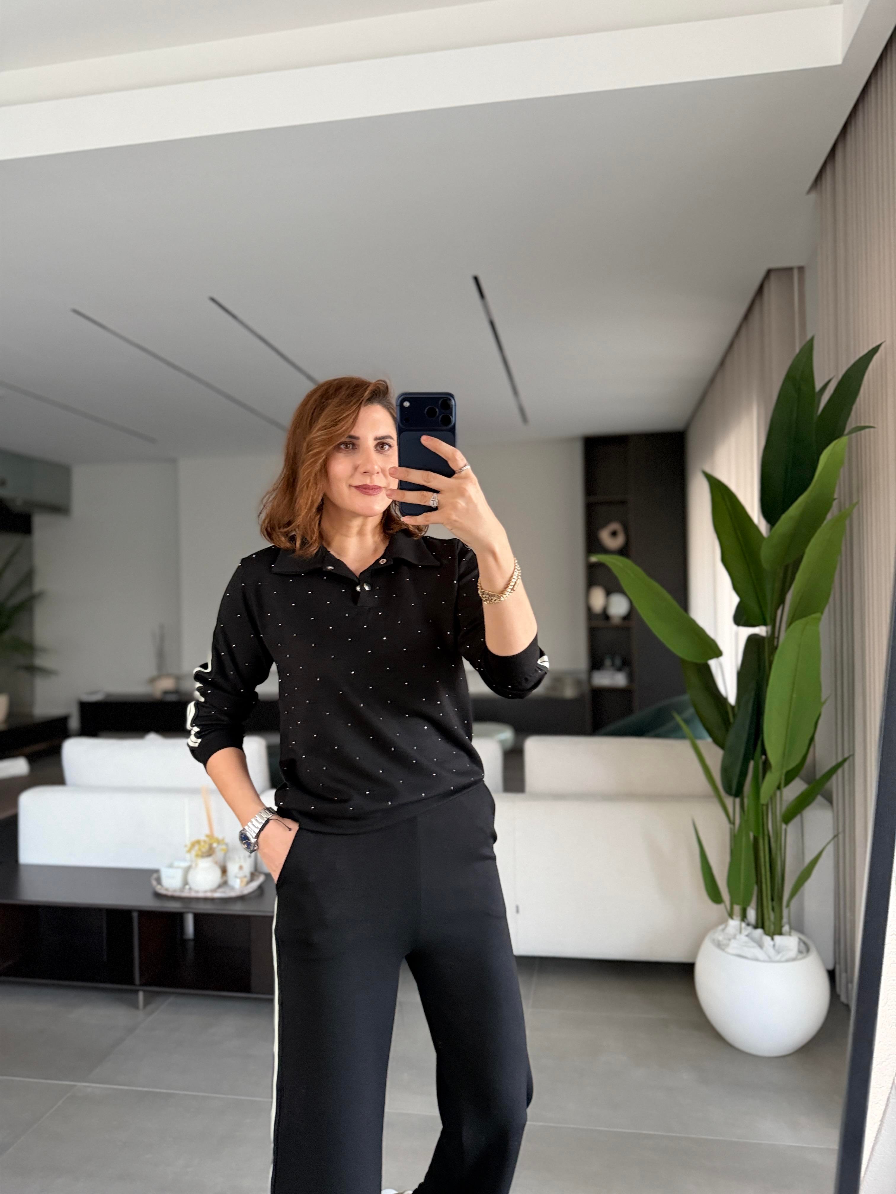 Modal Taşlı Yanları Şerit Takım