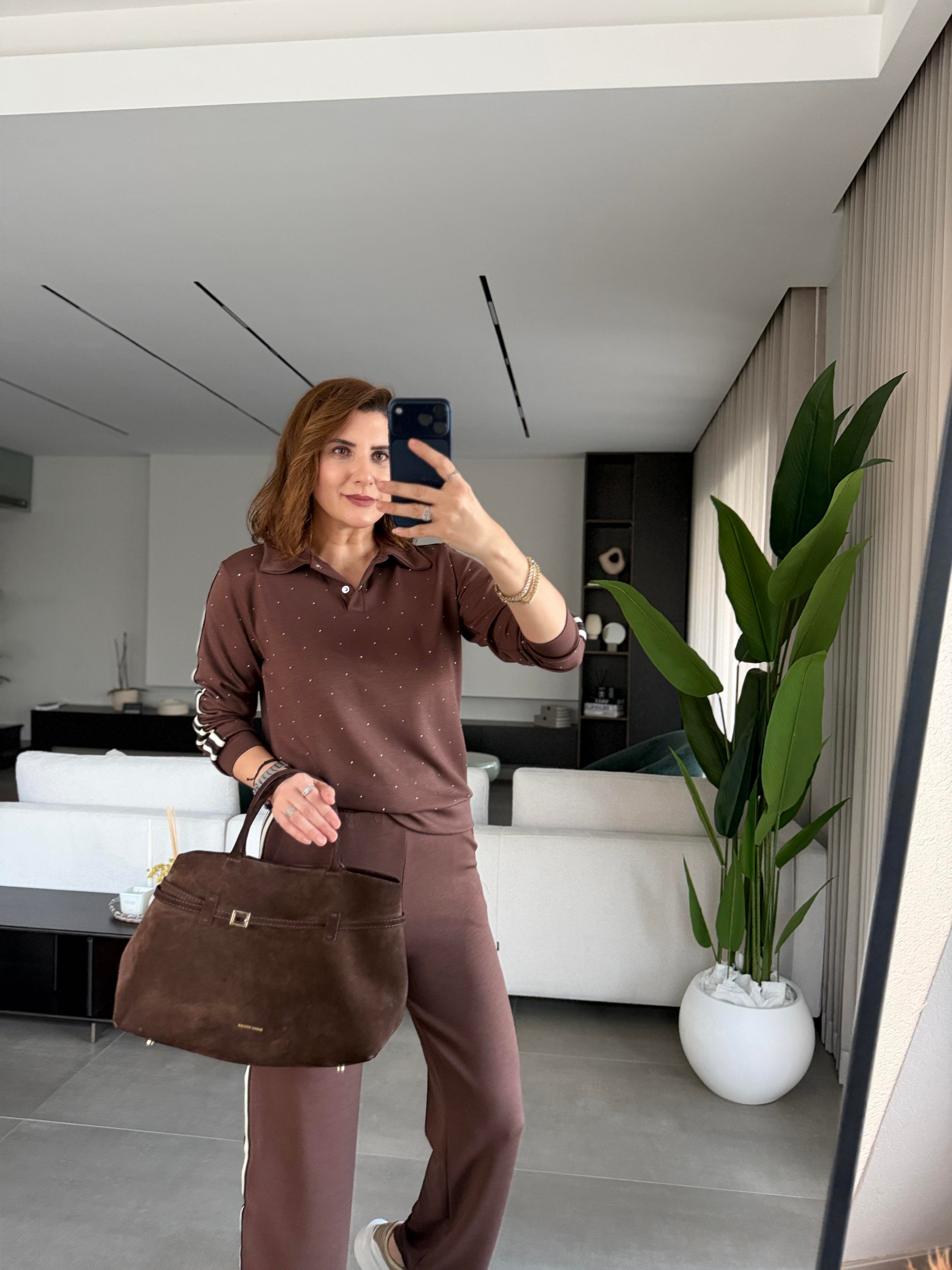 Modal Taşlı Yanları Şerit Takım