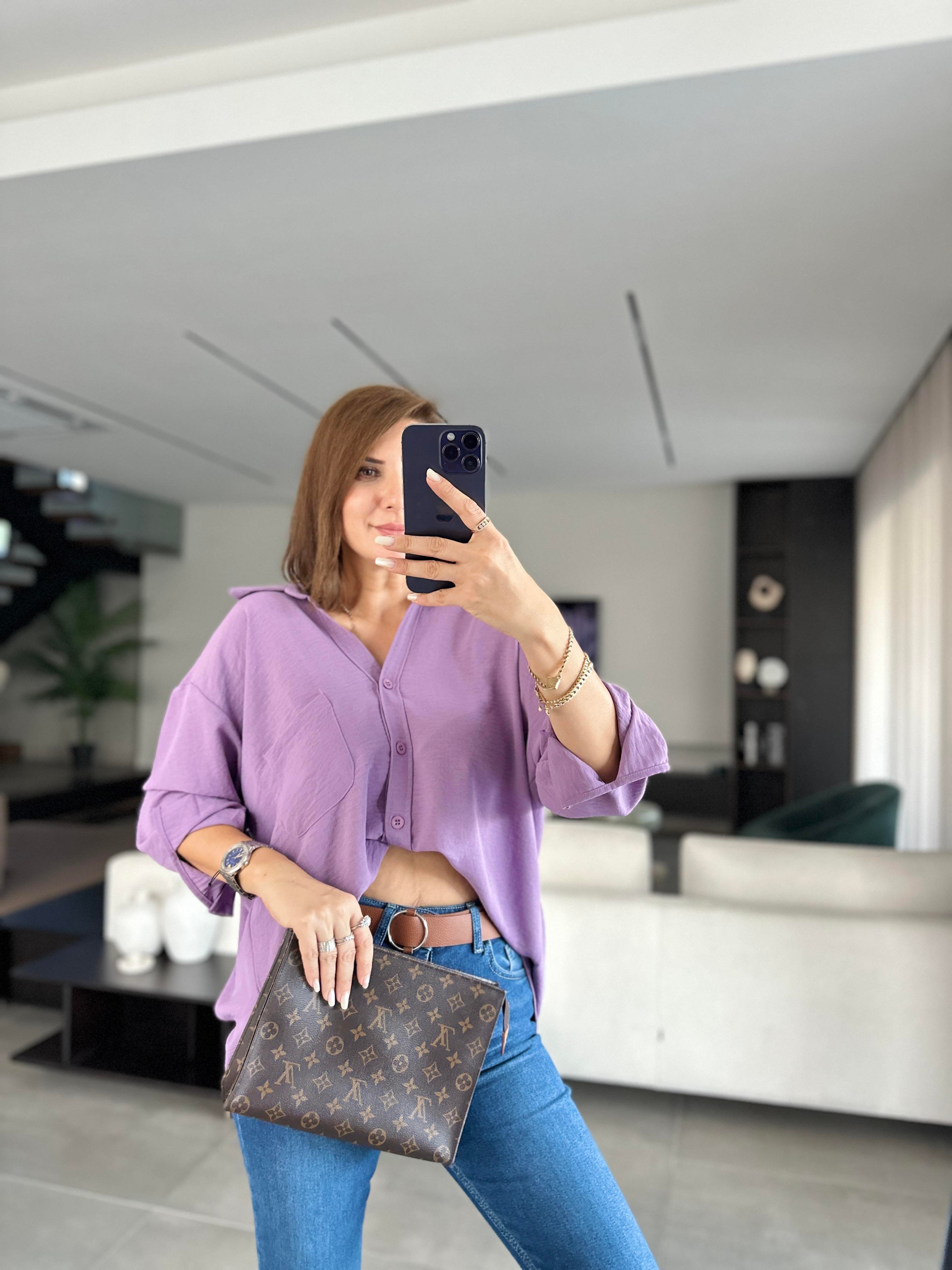 Mor Ayrobin Salaş Gömlek