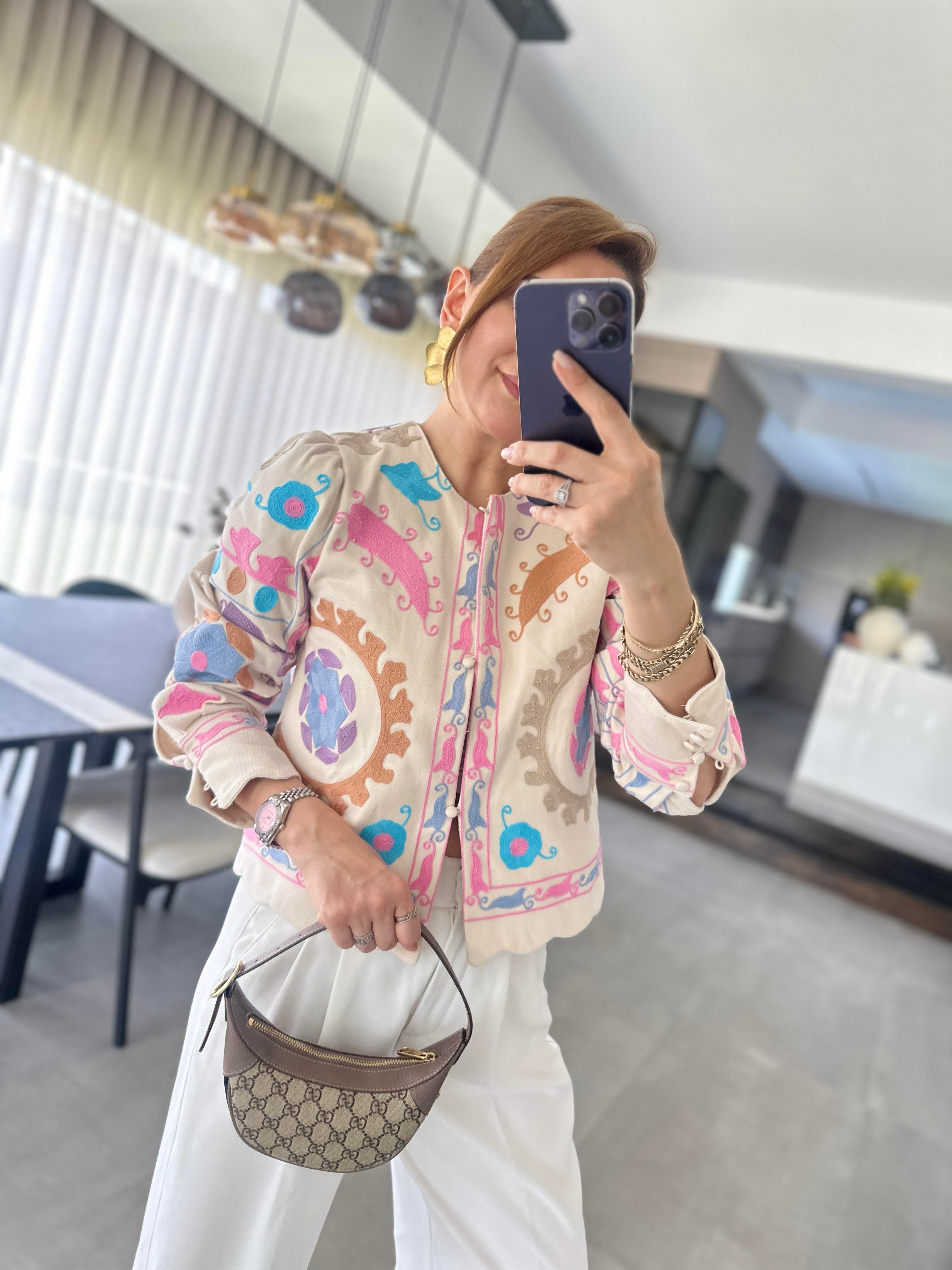Nakışlı Gabardin Ceket