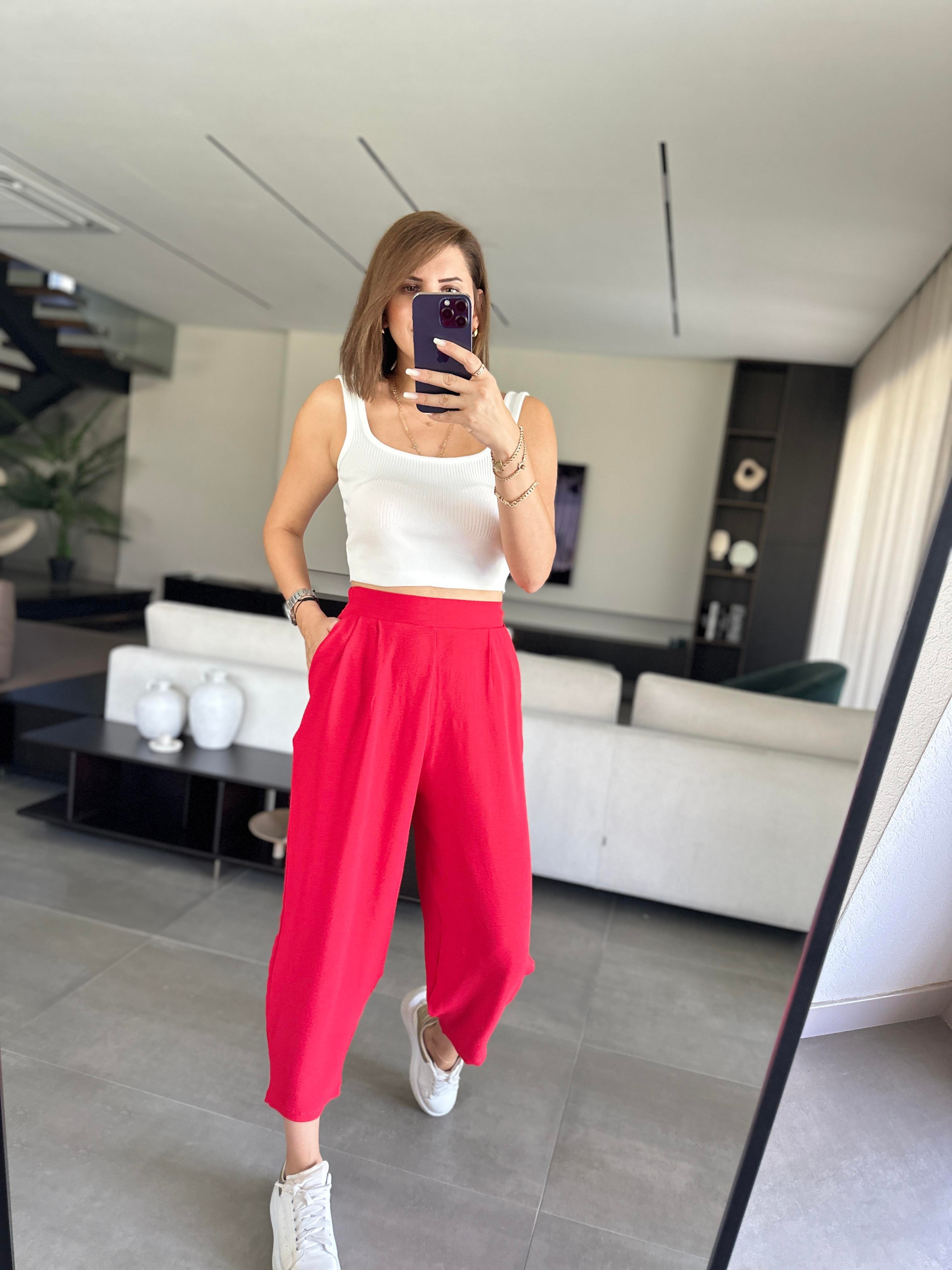 Nar Çiçeği Ayrobin Harem Pantolon