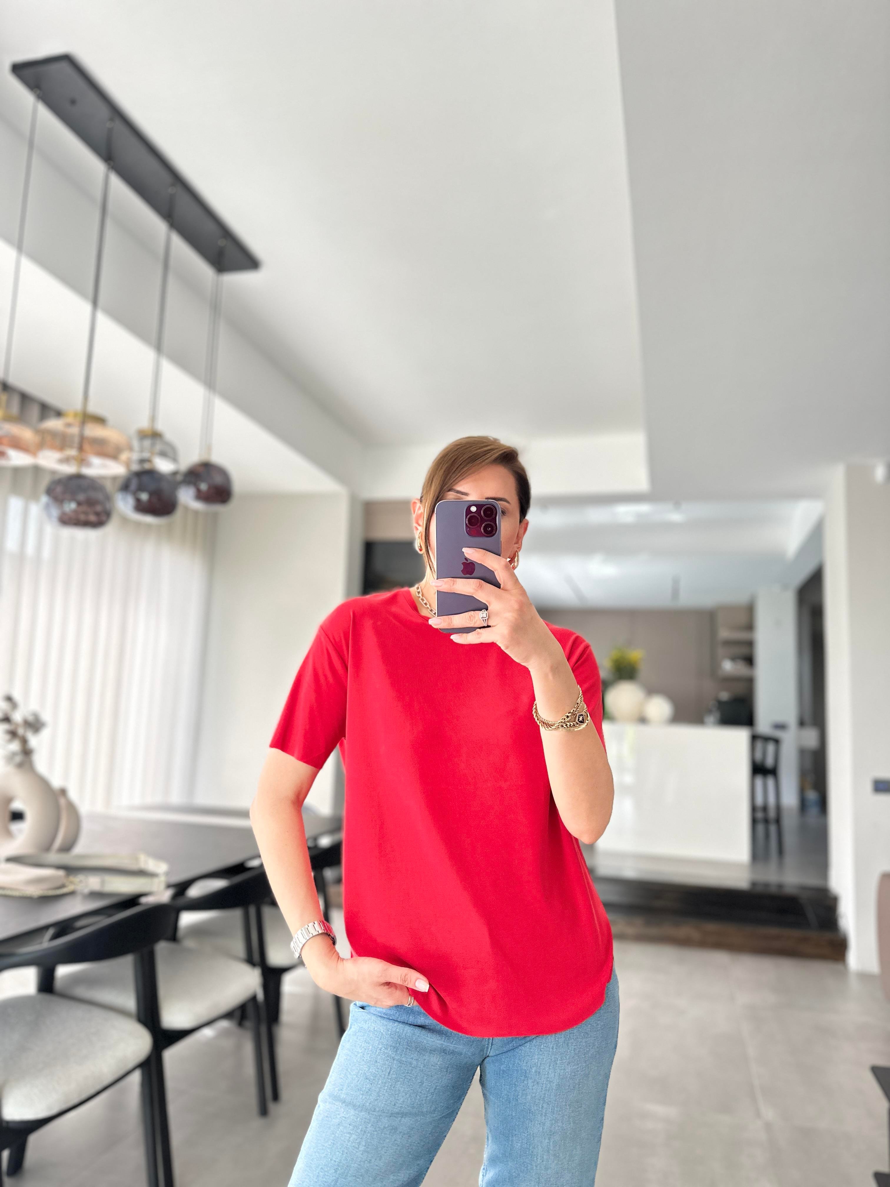 Nar Çiçeği Lazer Kesim T-shirt