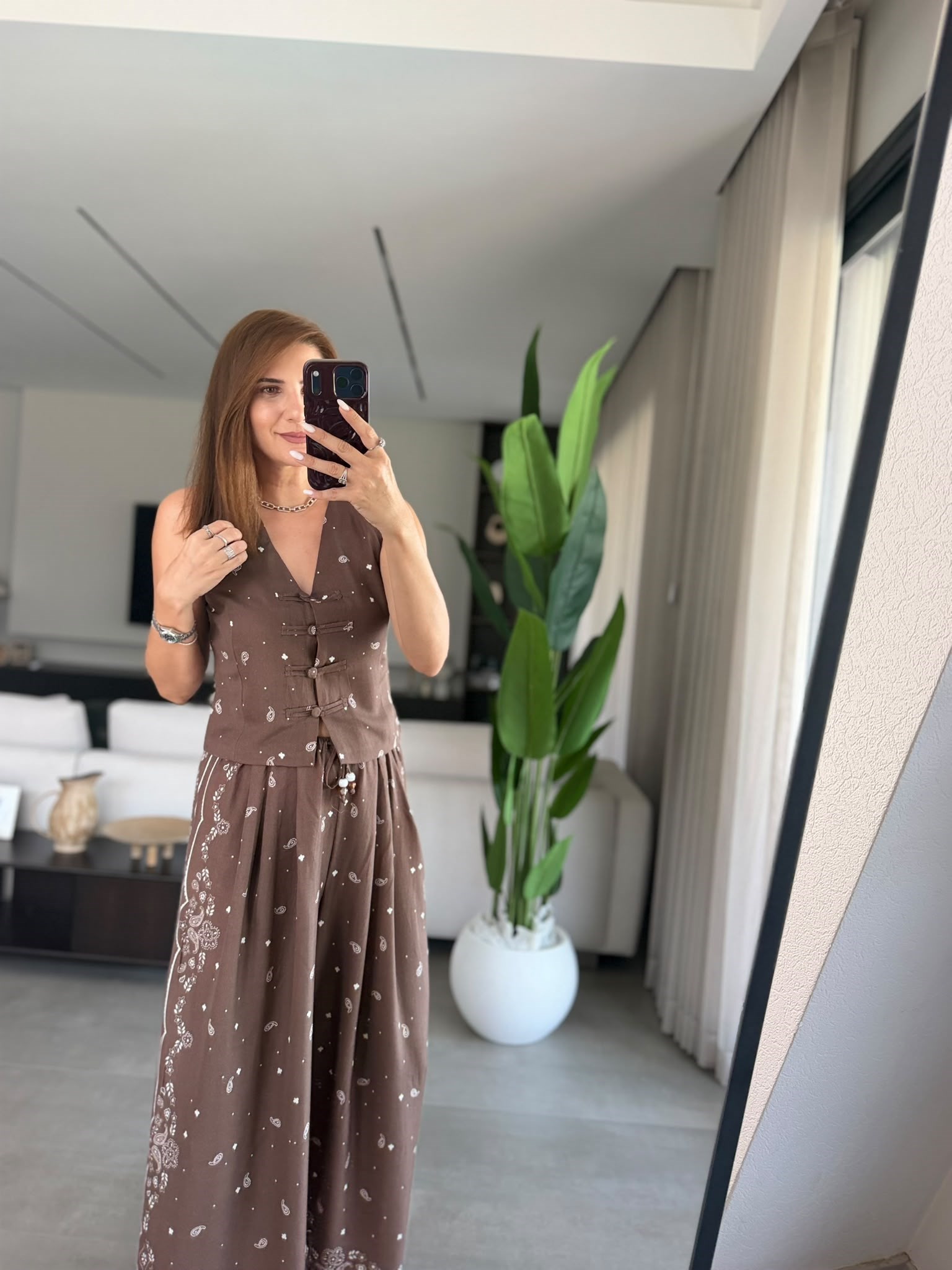 Nora Desenli Yelek Takım