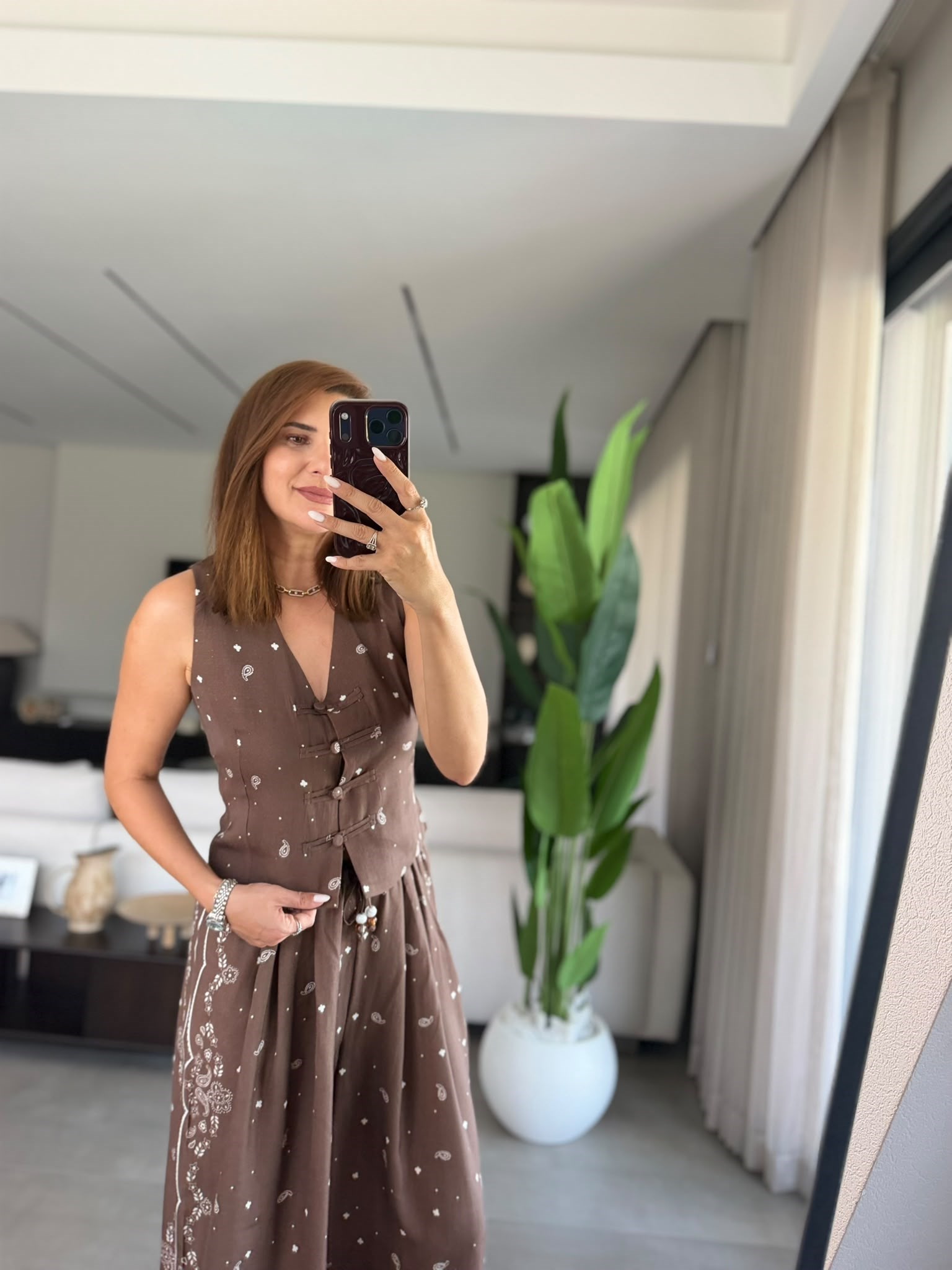 Nora Desenli Yelek Takım