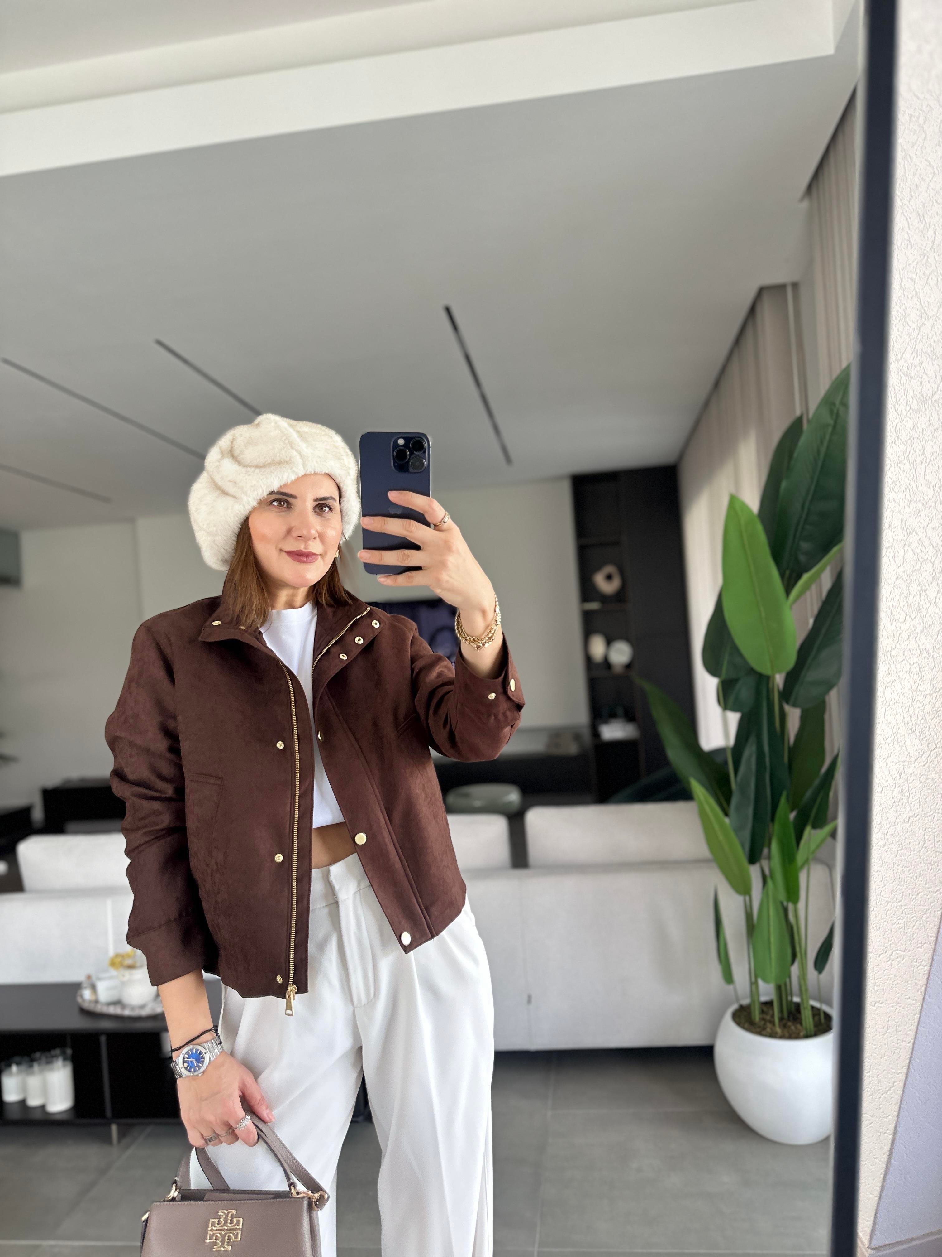 Nubuk Fermuarlı Ceket