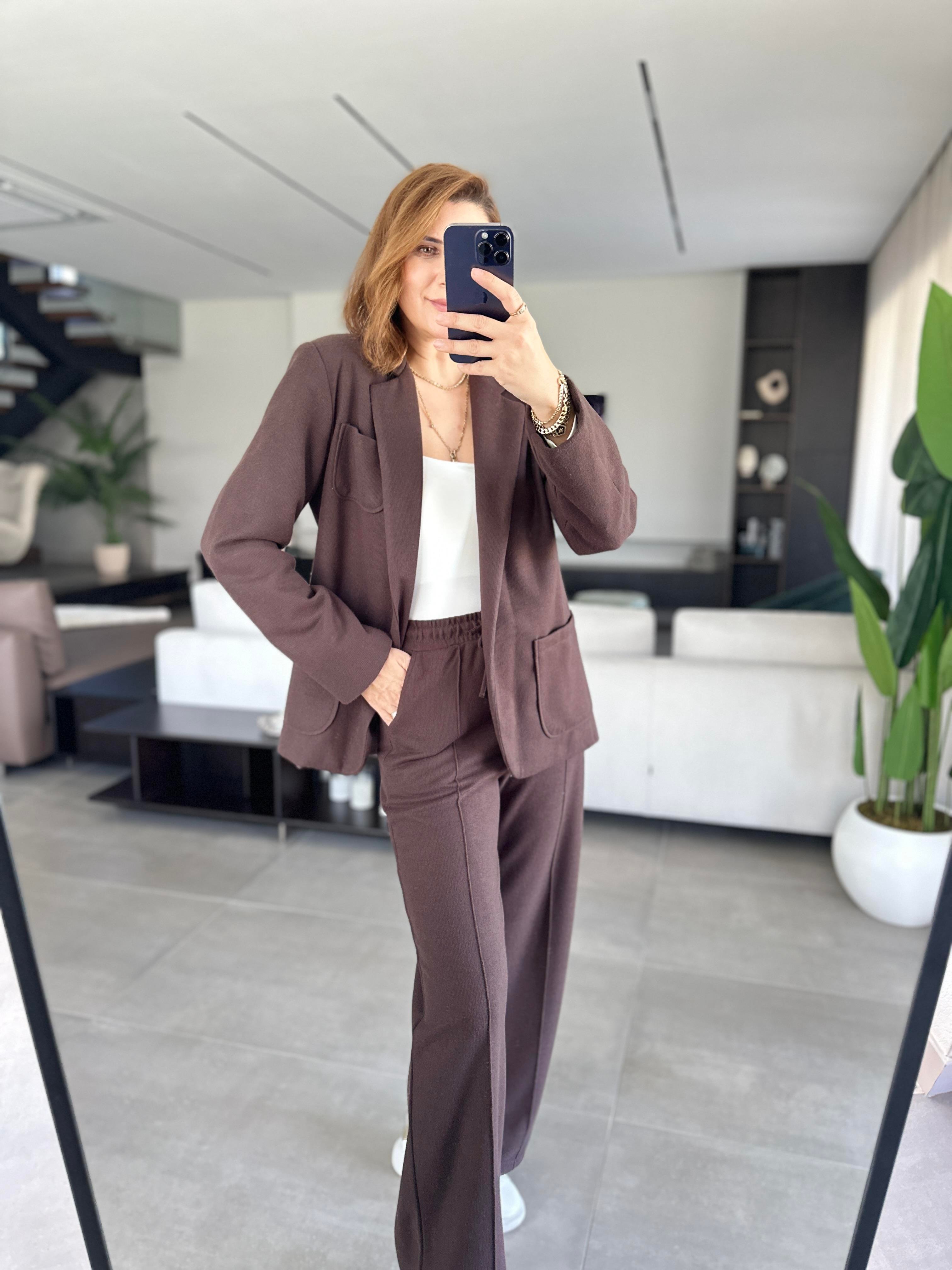 Örme Blazer Ceket Takım