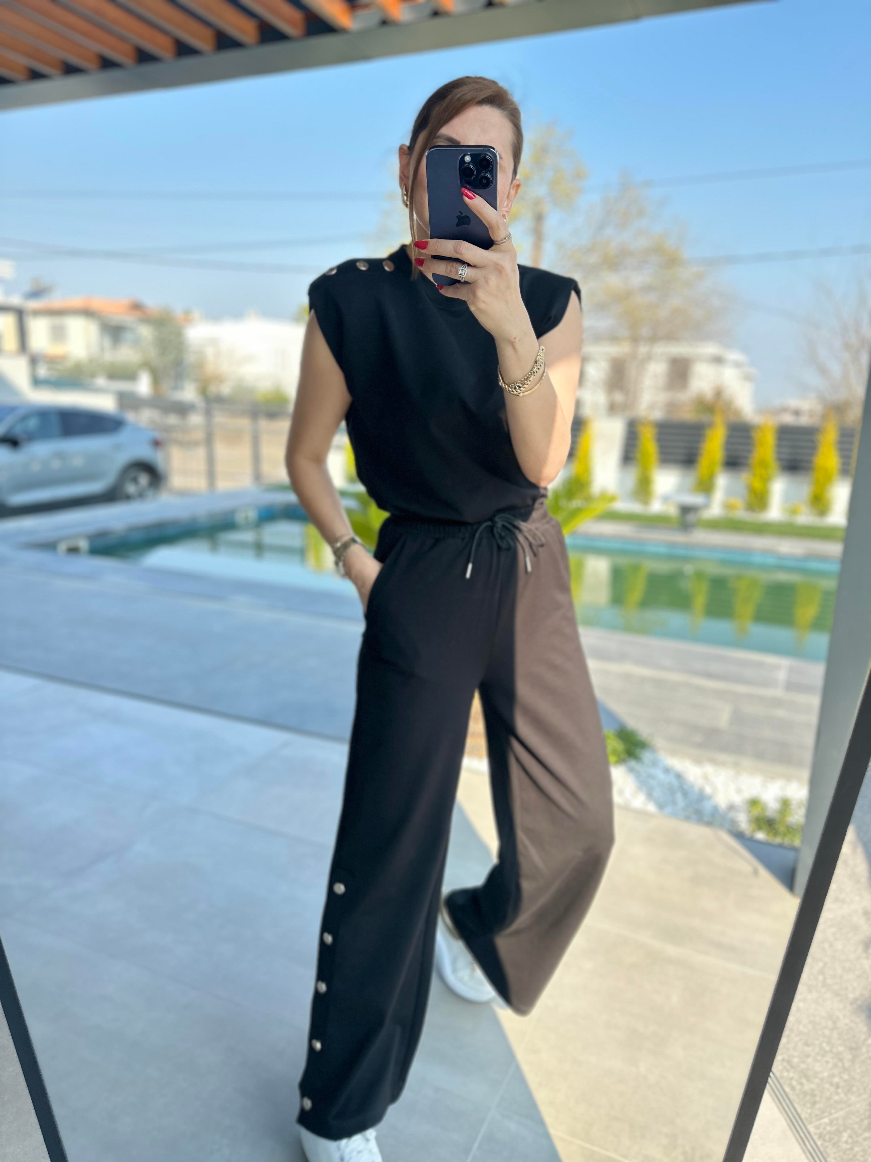 Paça Düğmeli Pantolon Takım