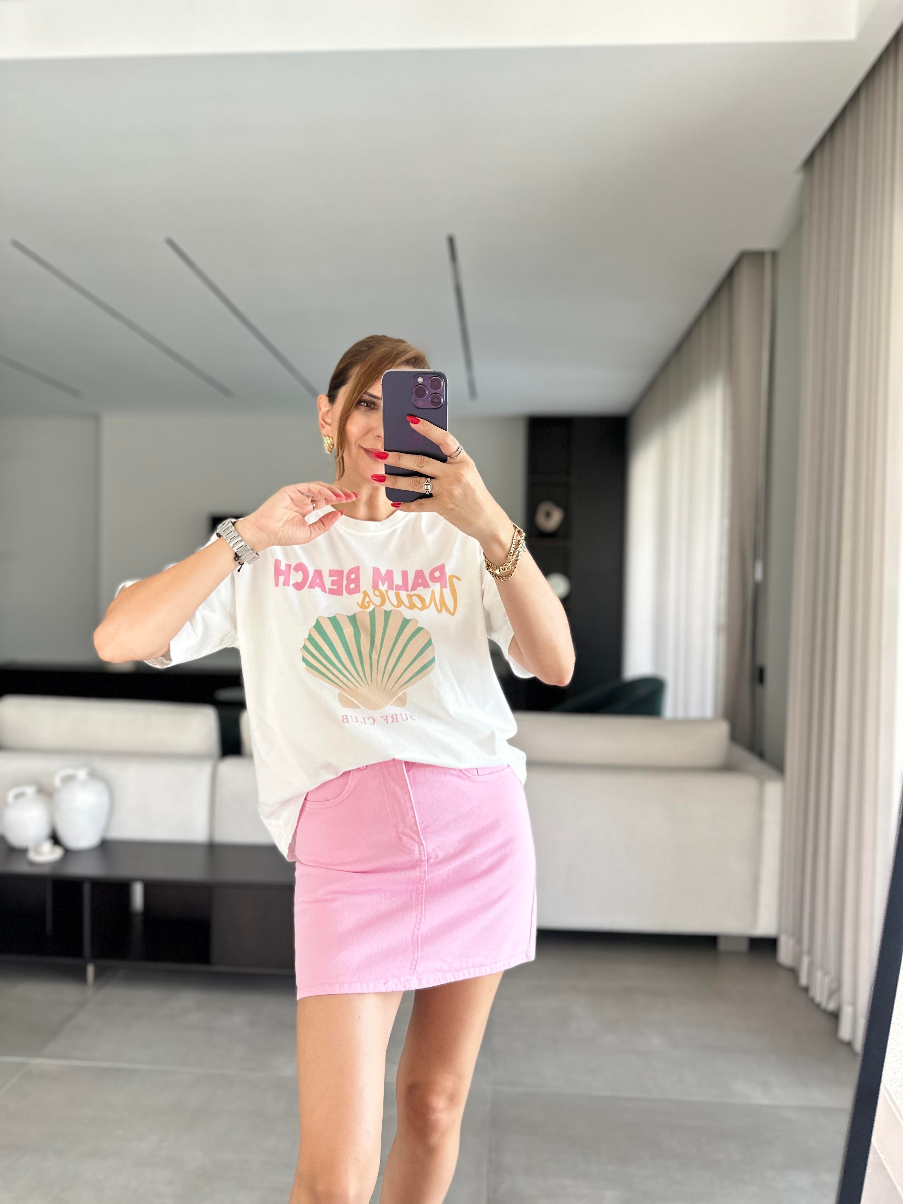 Palm Beach Baskılı T-shirt