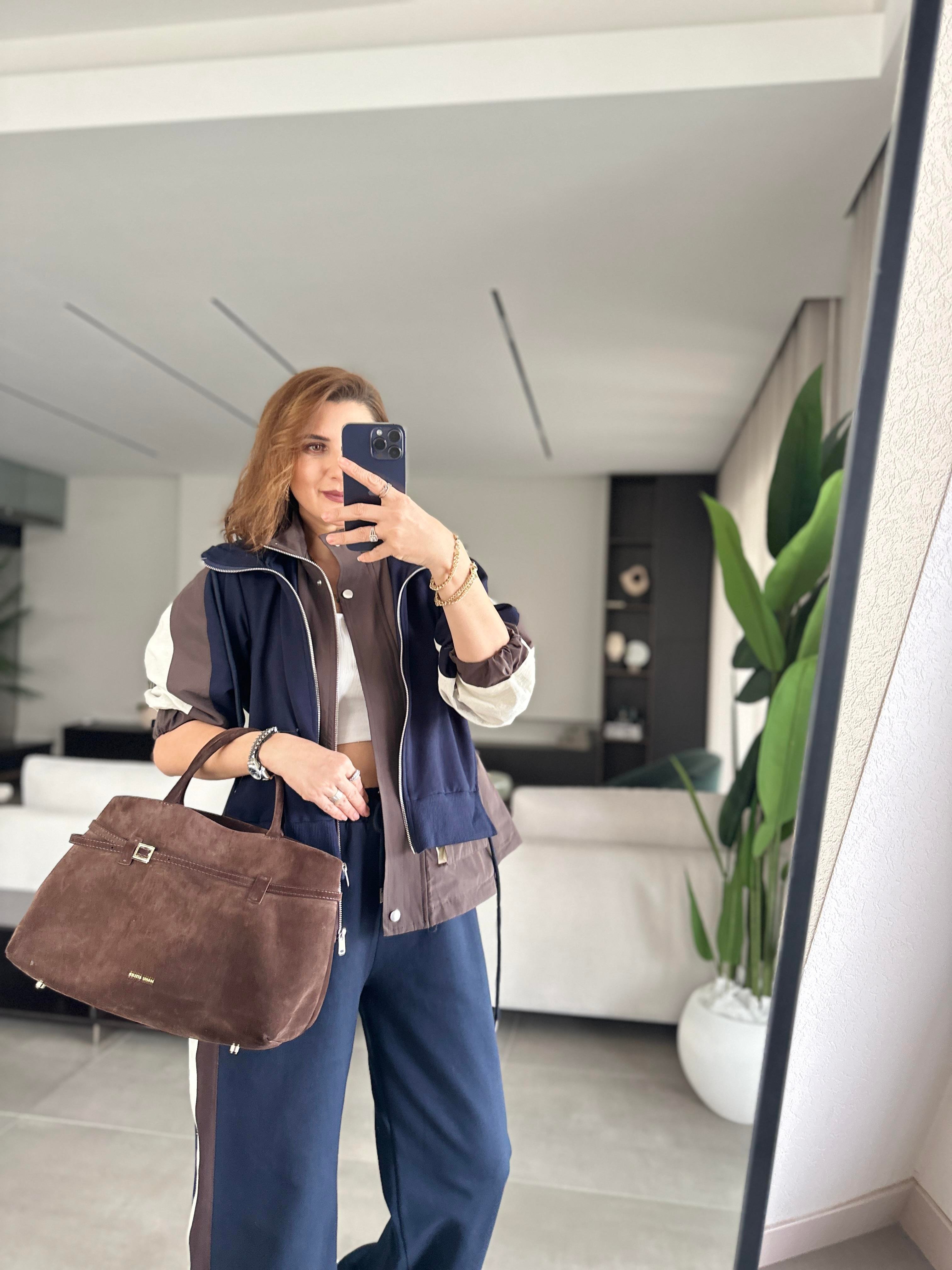 Paraşüt Detaylı Çift Fermuarlı Takım