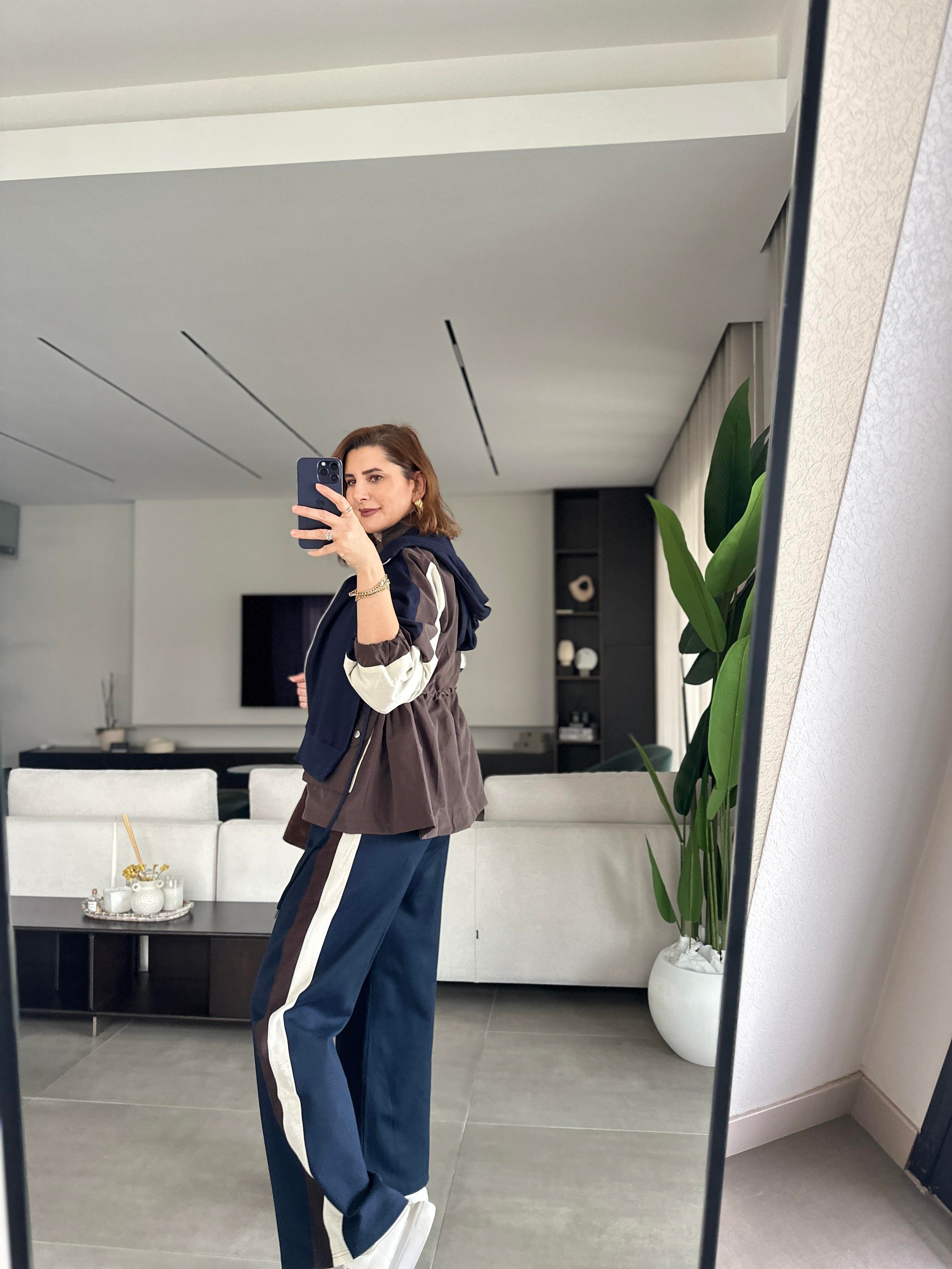 Paraşüt Detaylı Çift Fermuarlı Takım