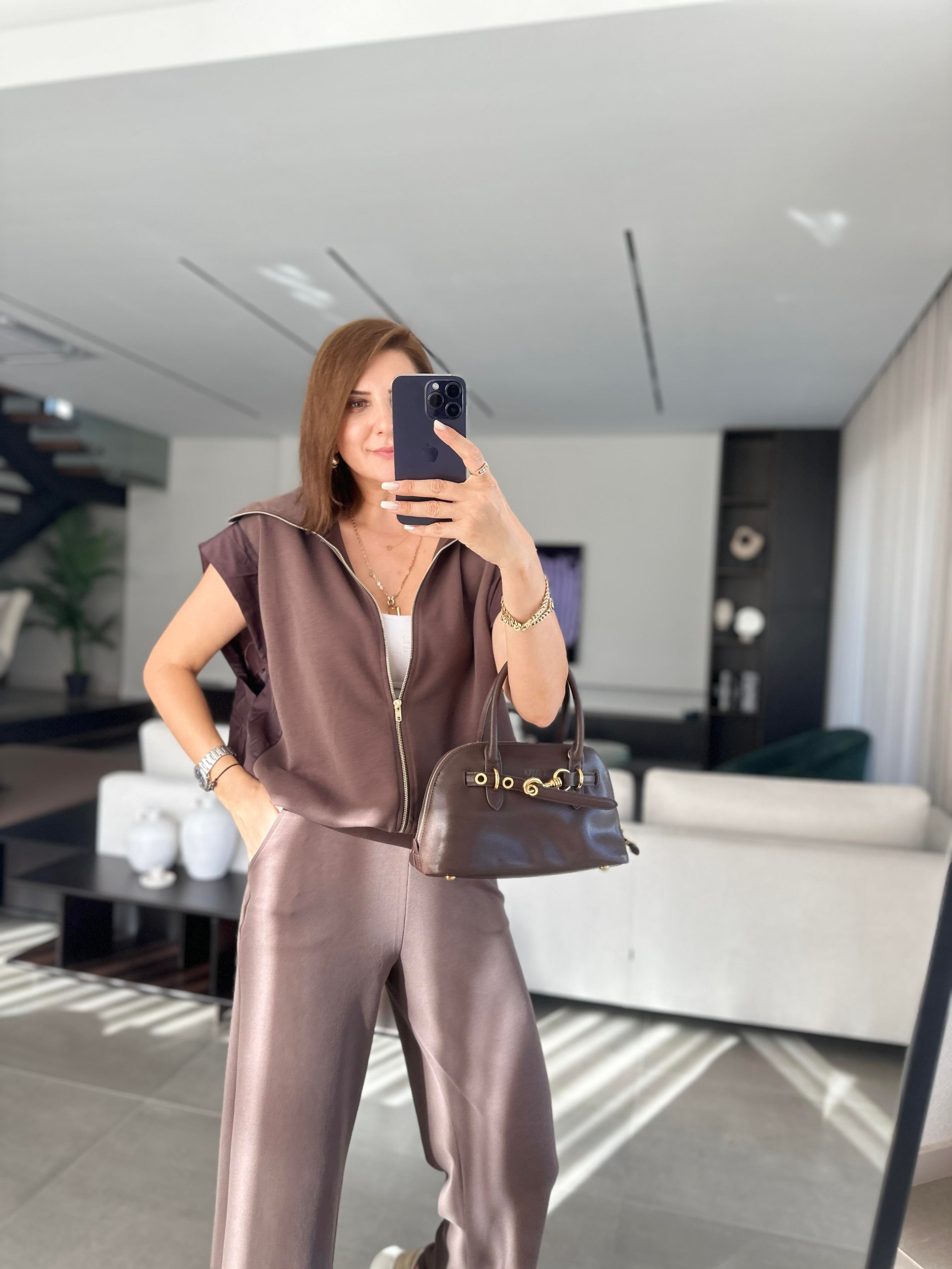 Paraşüt Kumaş Lüx Kalite Yelekli Takım