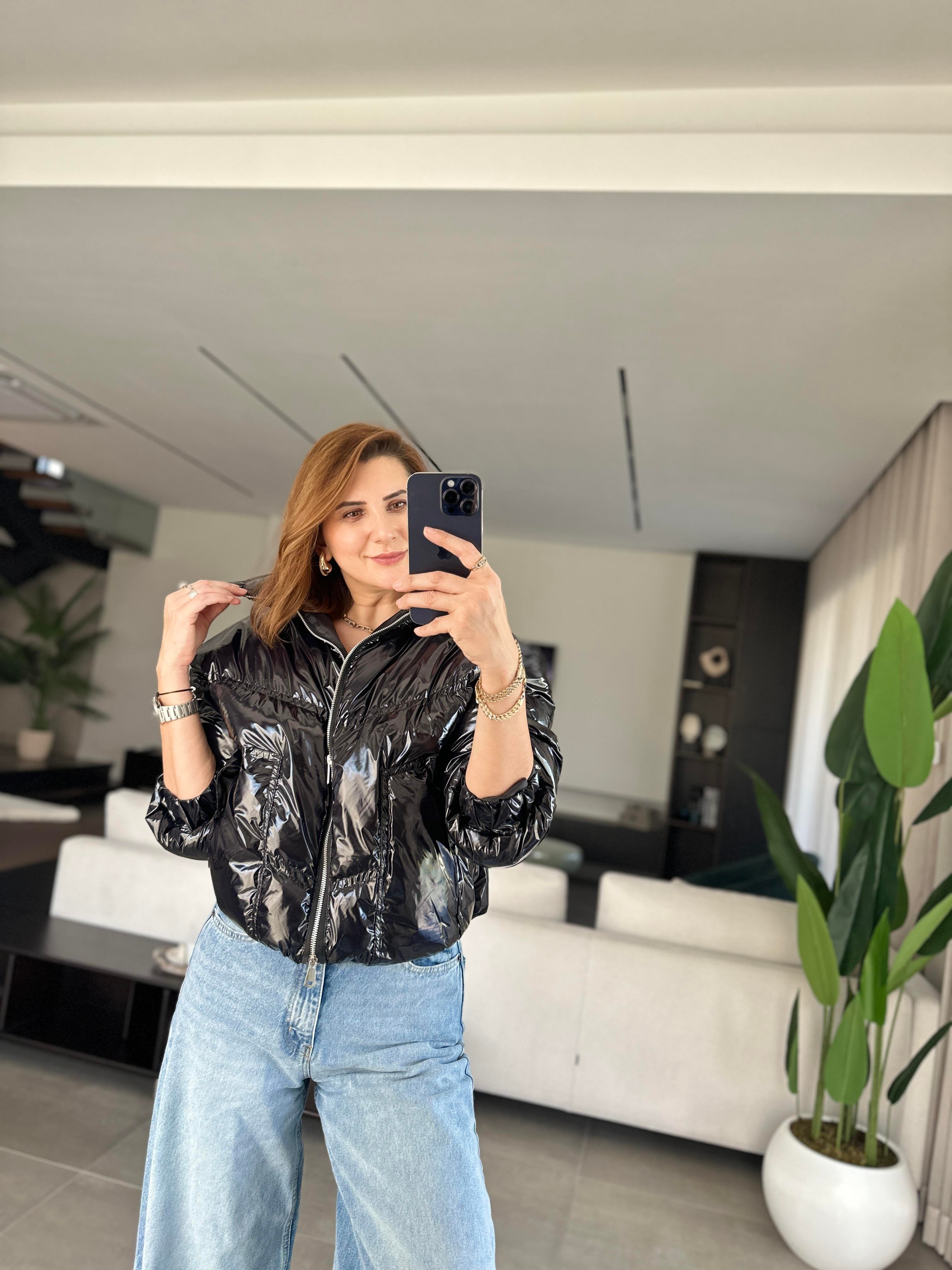 Parlak Şişme Mont