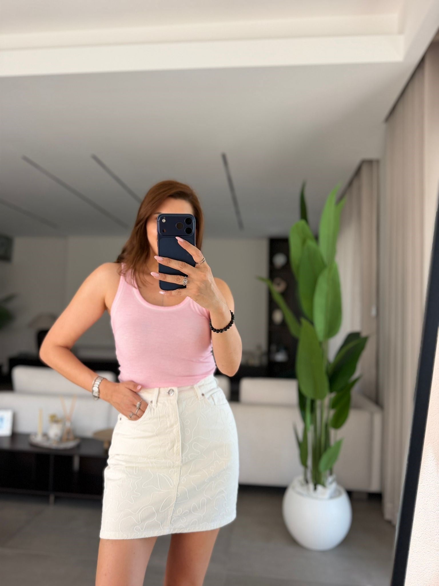 Pembe Askılı Batik Atlet