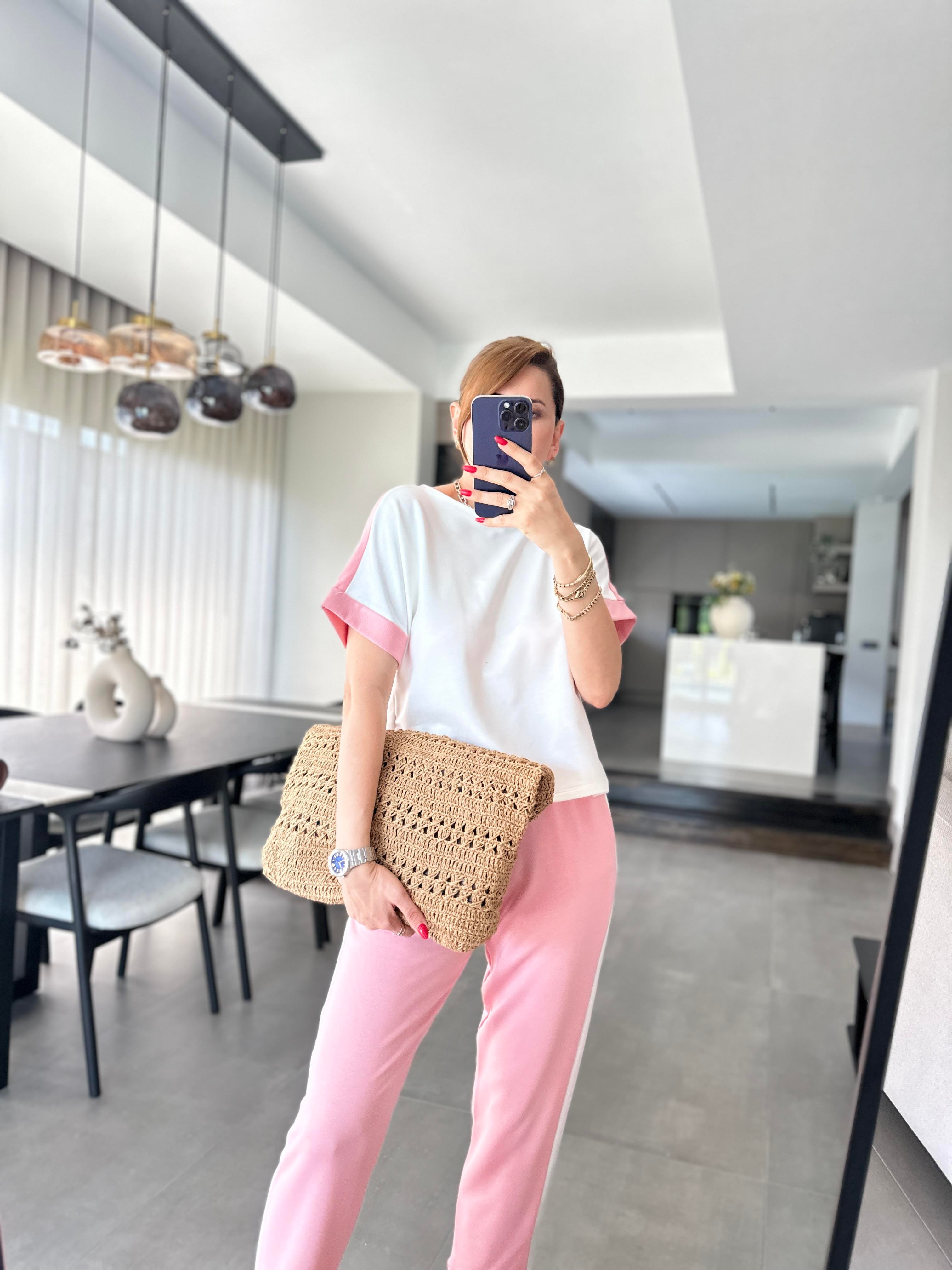Pembe Kristal Garnili Takım