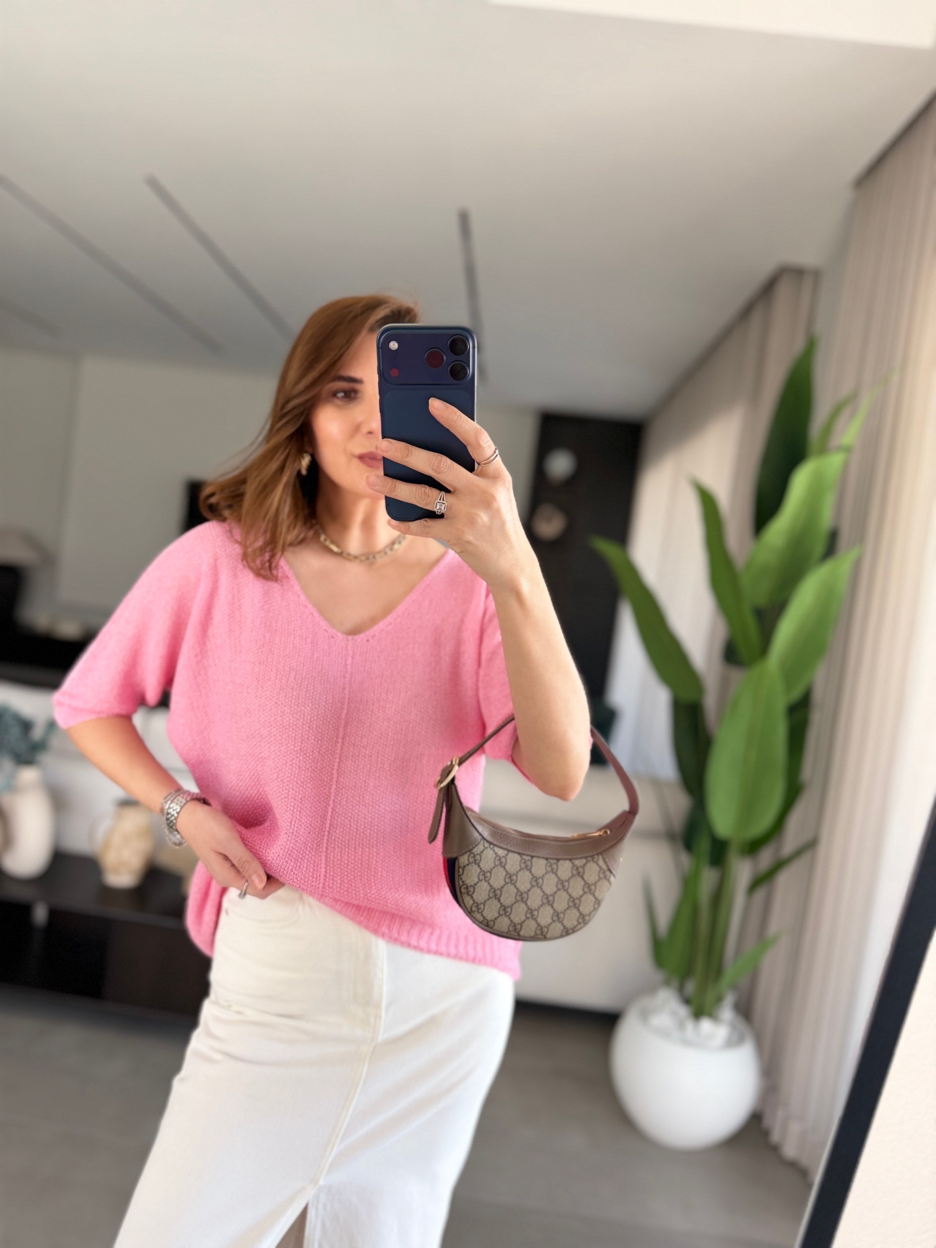 Pembe Milano Soft Basic Triko