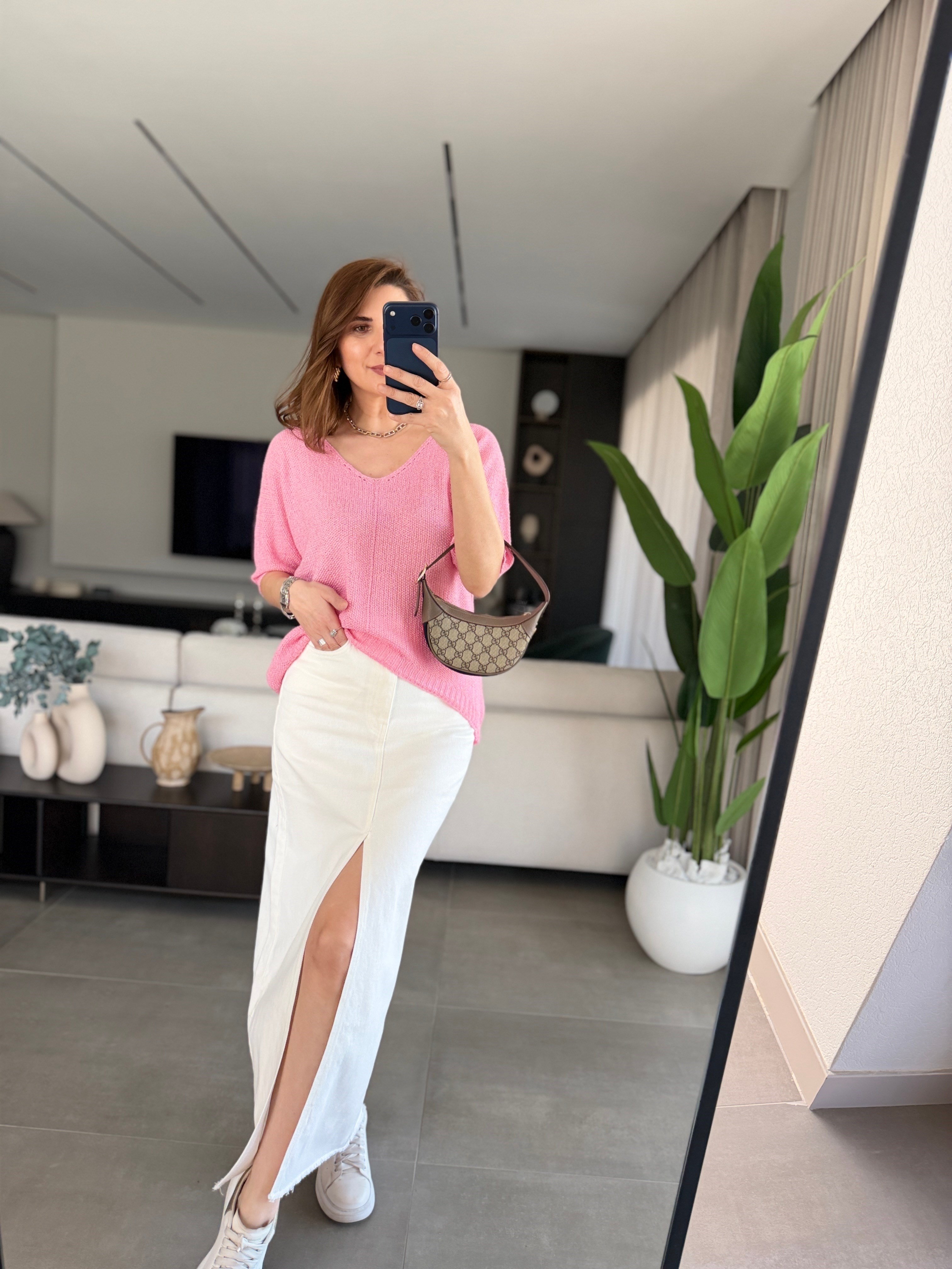 Pembe Milano Soft Basic Triko