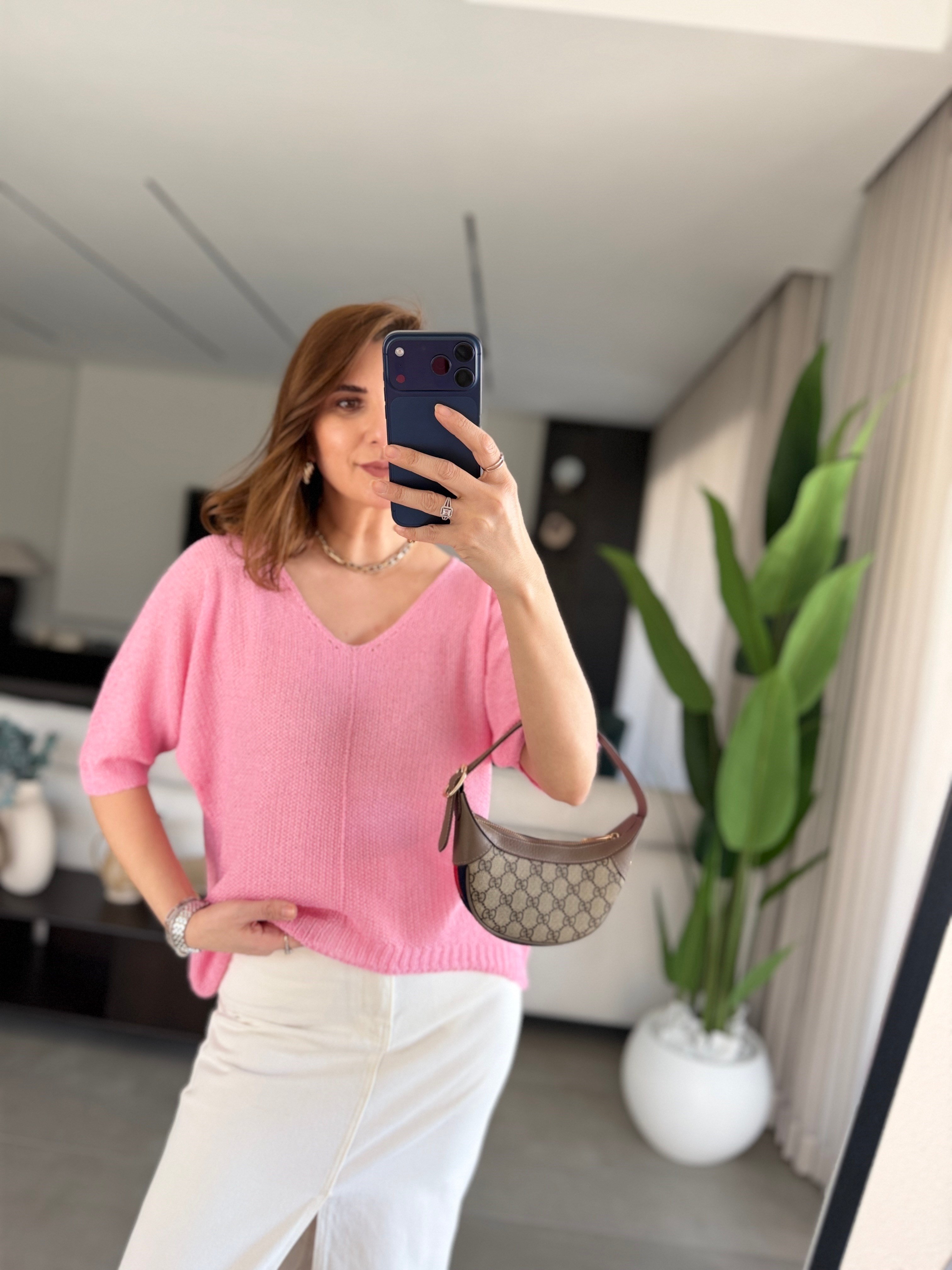 Pembe Milano Soft Basic Triko