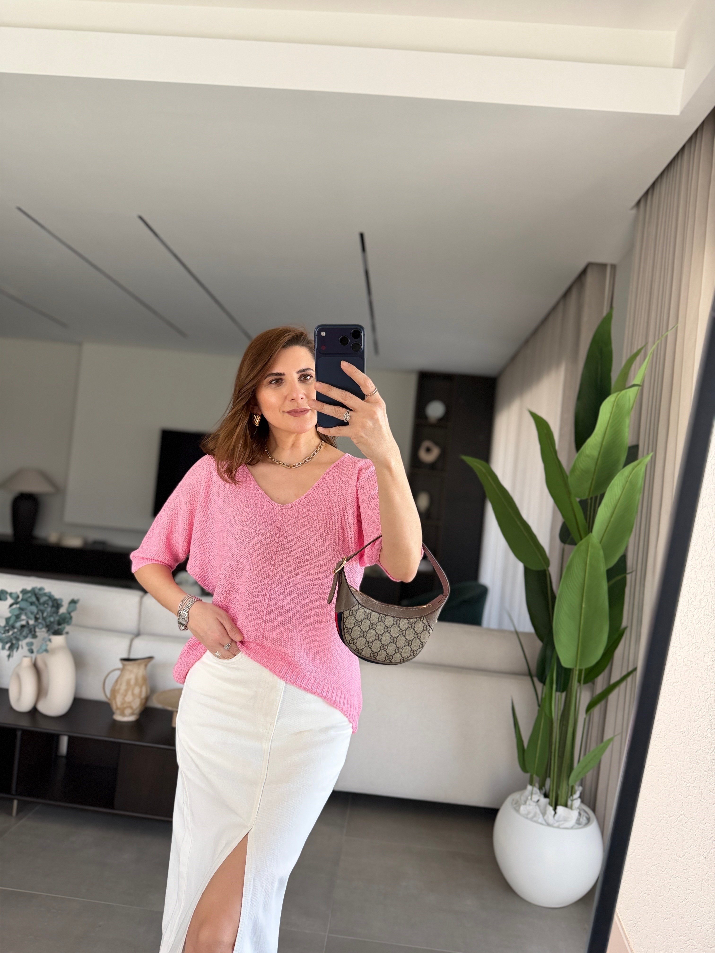 Pembe Milano Soft Basic Triko